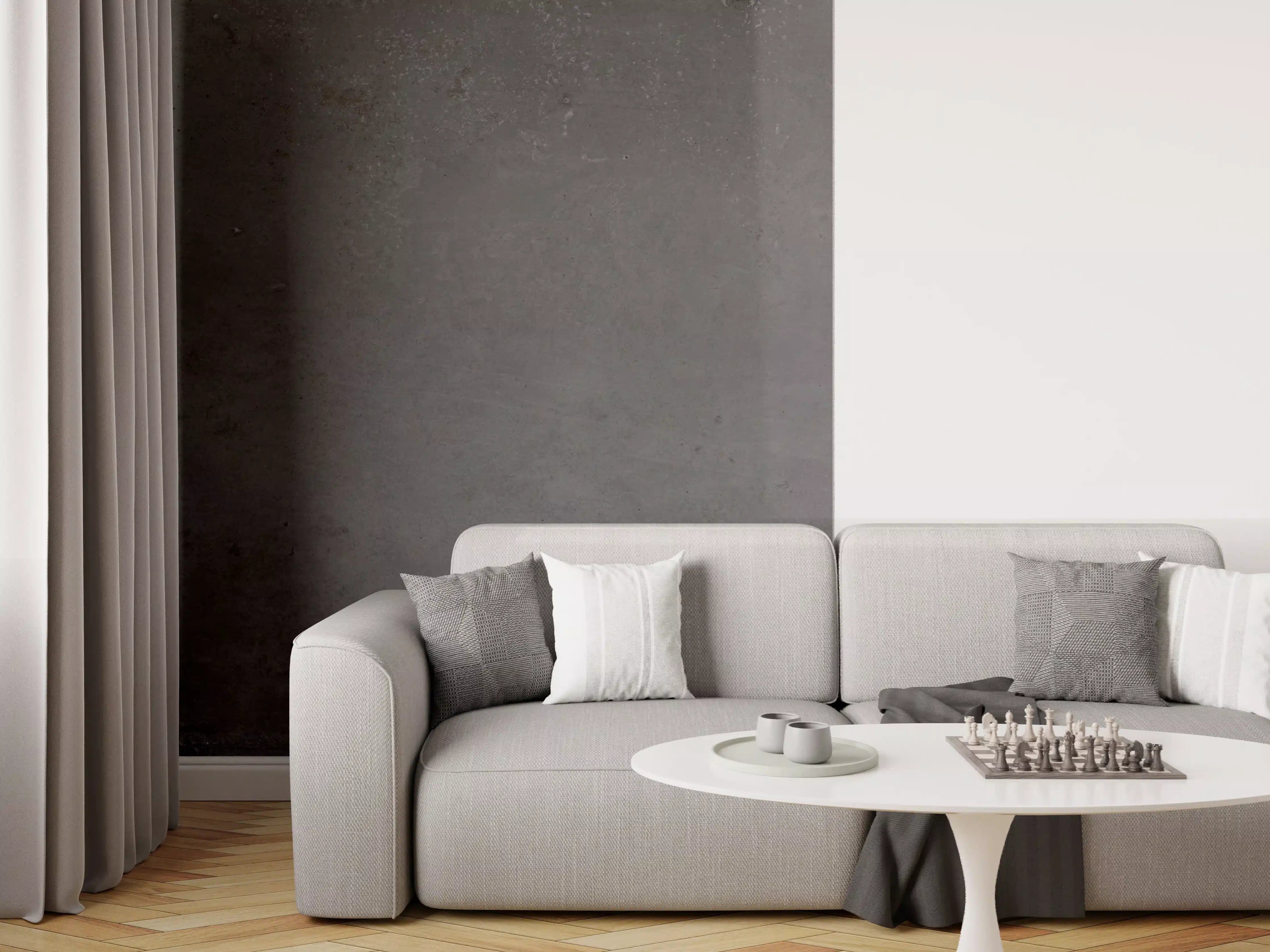 Wandverkleidung Wohnzimmer - Textur von poliertem Beton