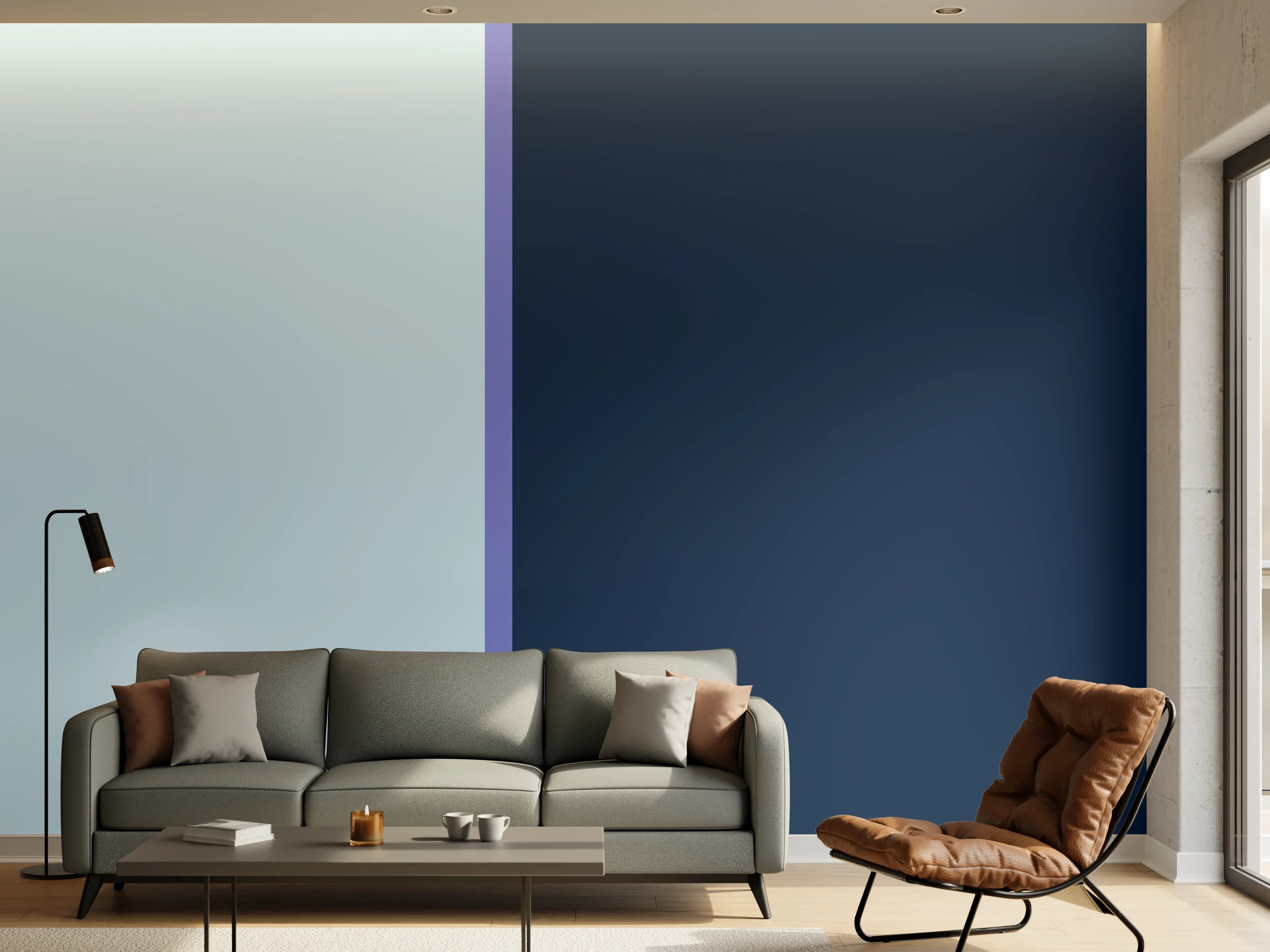 Wandverkleidung Wohnzimmer - The Blues - Easy Vertical - Blueberry