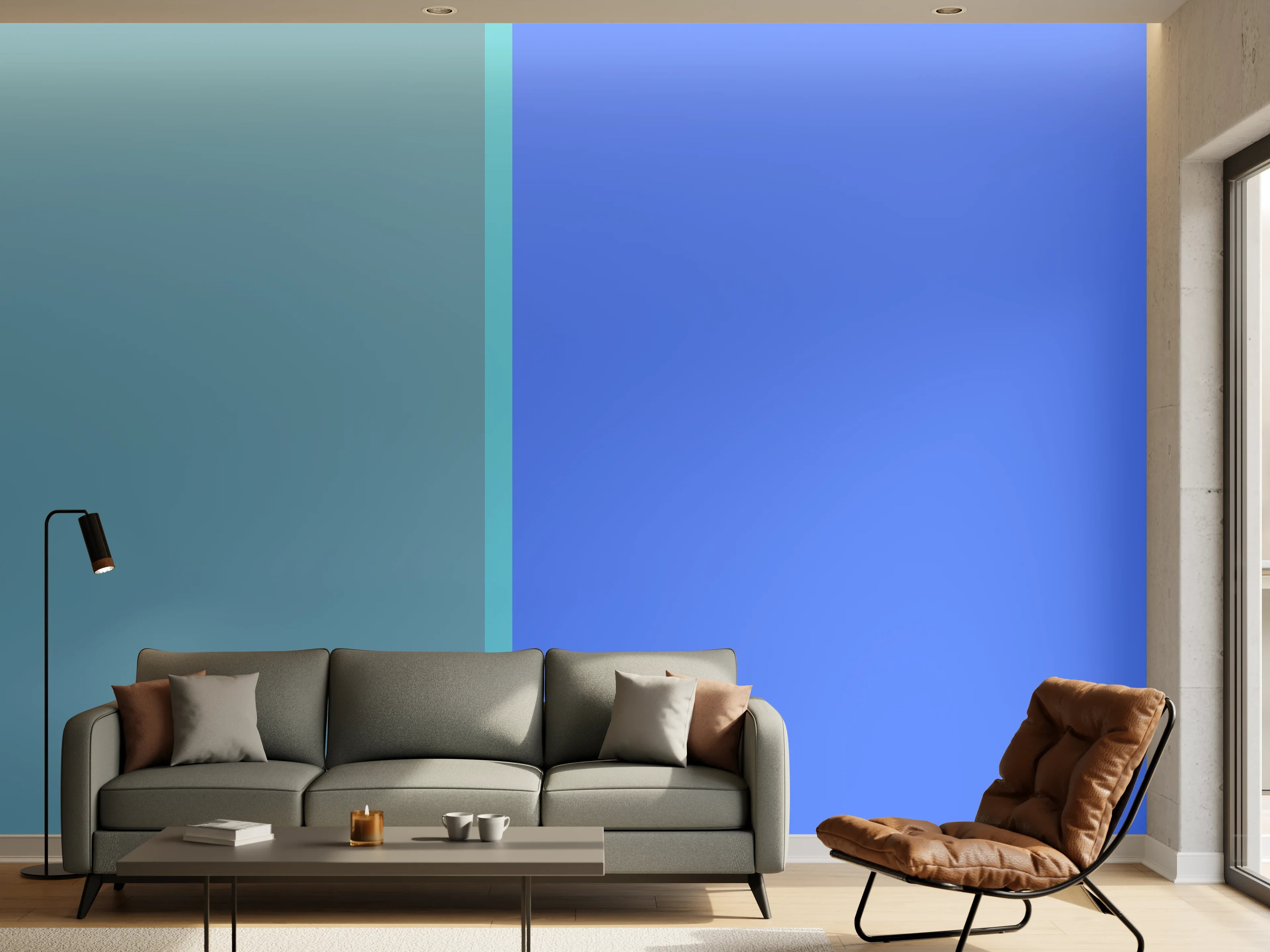 Wandverkleidung Wohnzimmer - The Blues - Easy Vertical - Cornflower