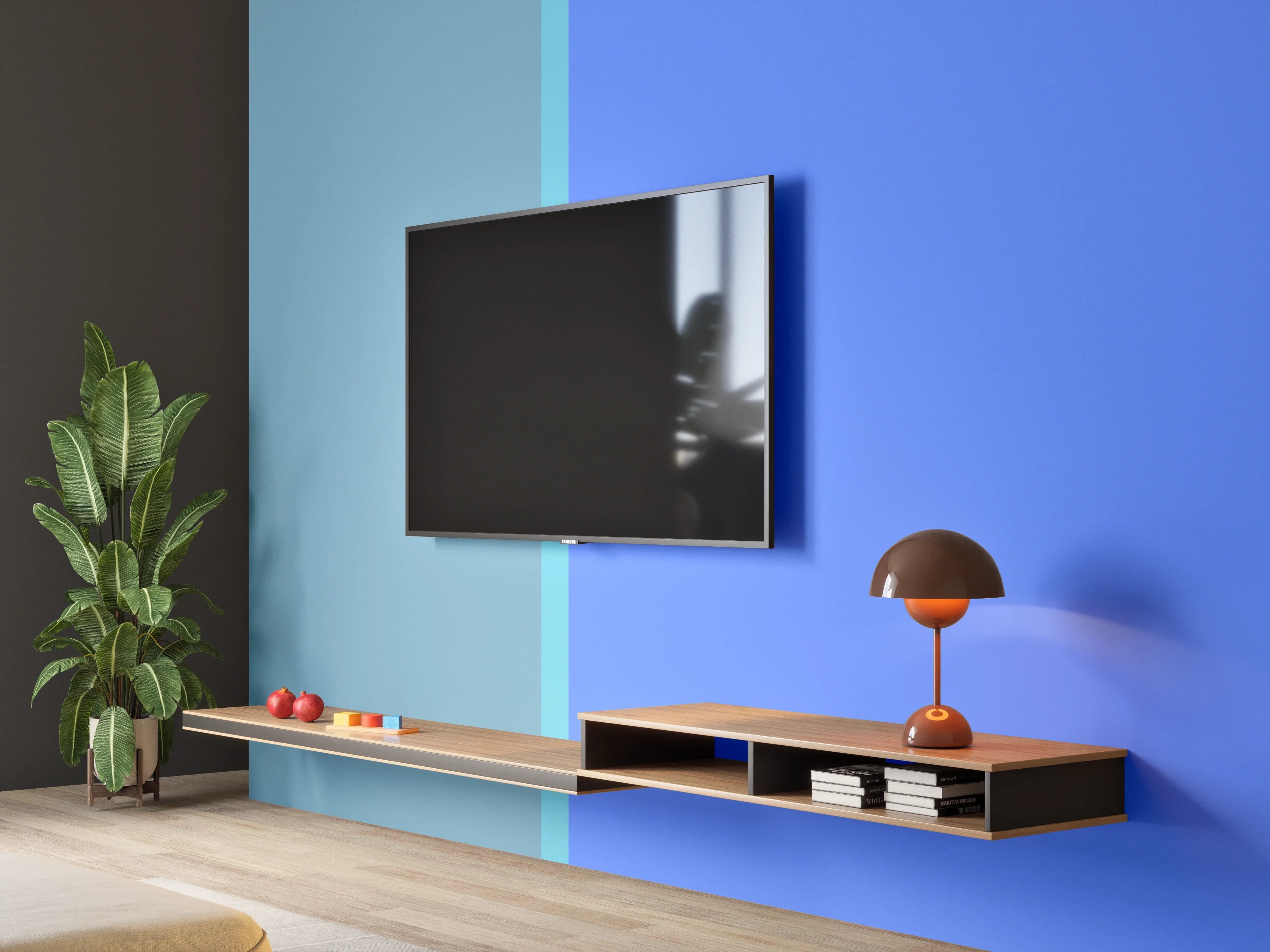 Wandverkleidung Wohnzimmer - The Blues - Easy Vertical - Cornflower
