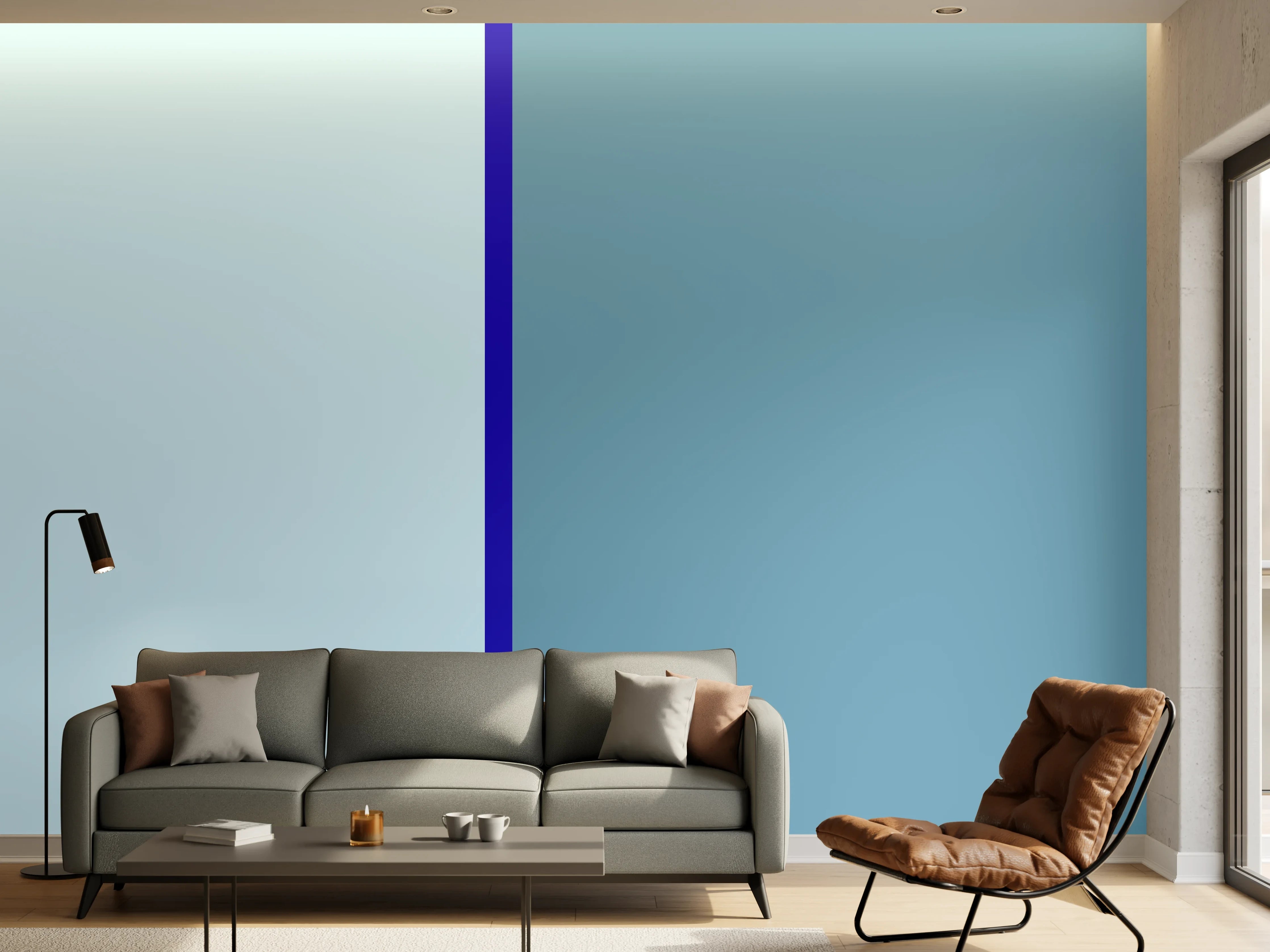 Wandverkleidung Wohnzimmer - The Blues - Easy Vertical - Ocean
