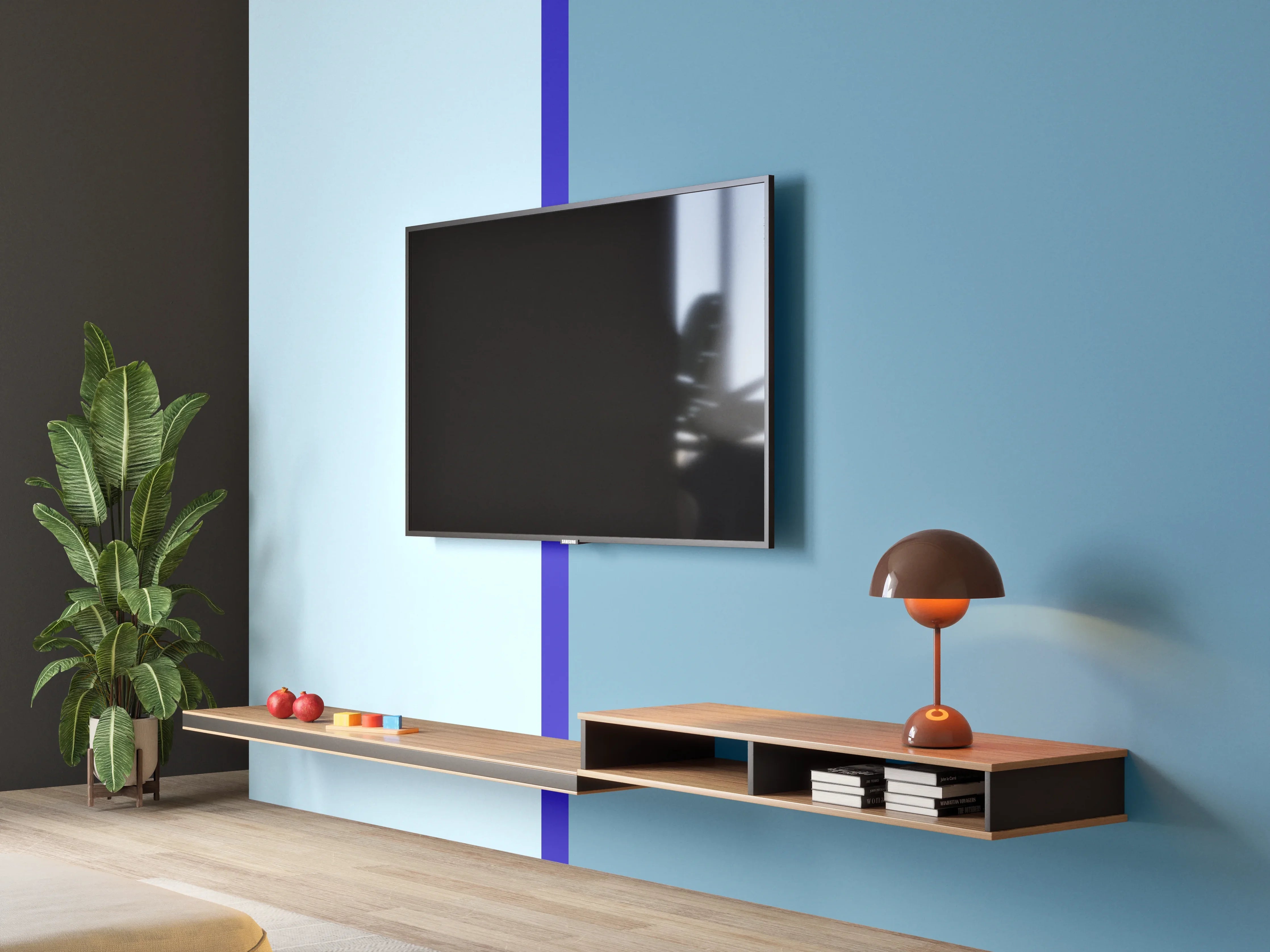Wandverkleidung Wohnzimmer - The Blues - Easy Vertical - Ocean