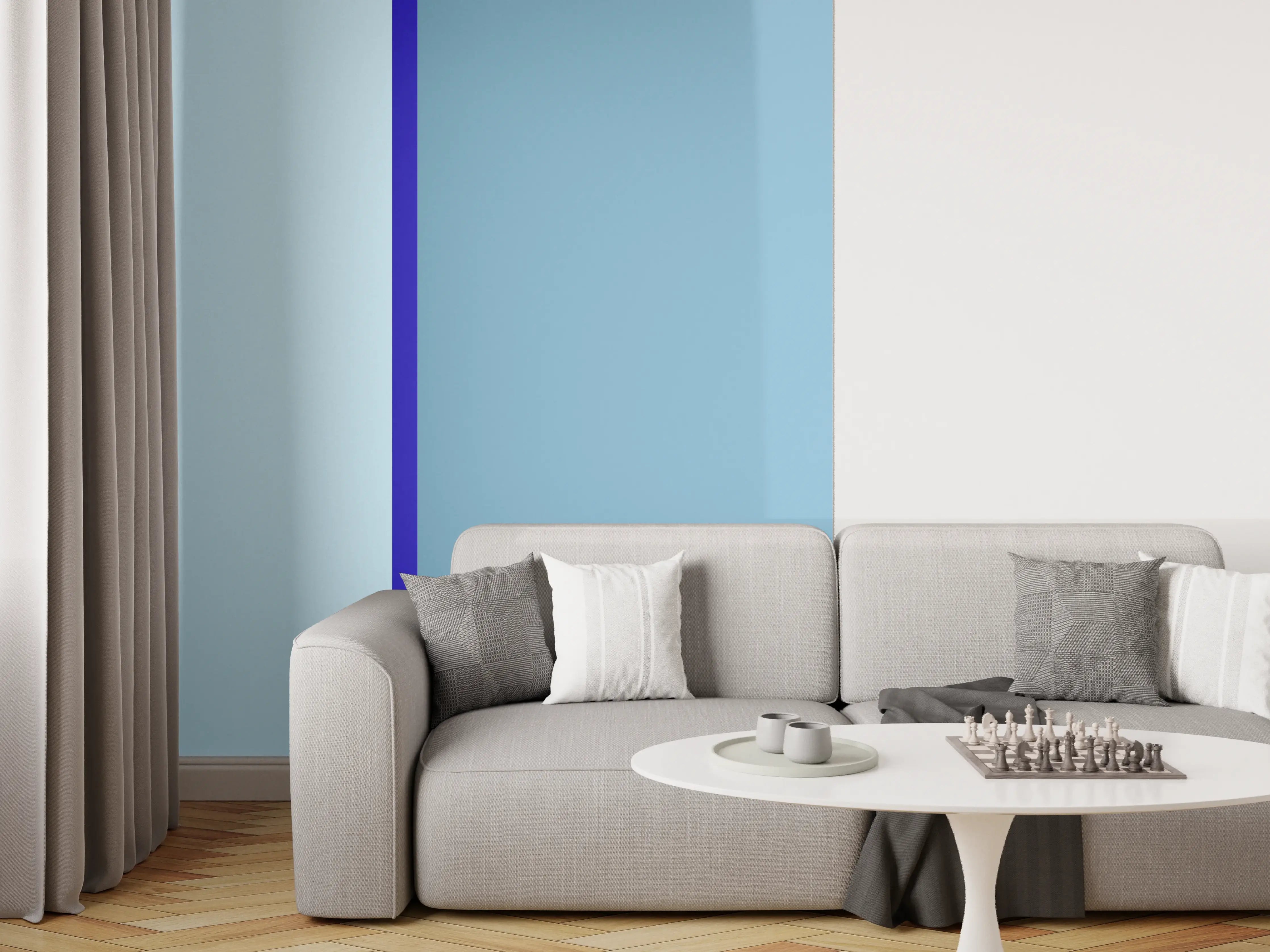 Wandverkleidung Wohnzimmer - The Blues - Easy Vertical - Ocean