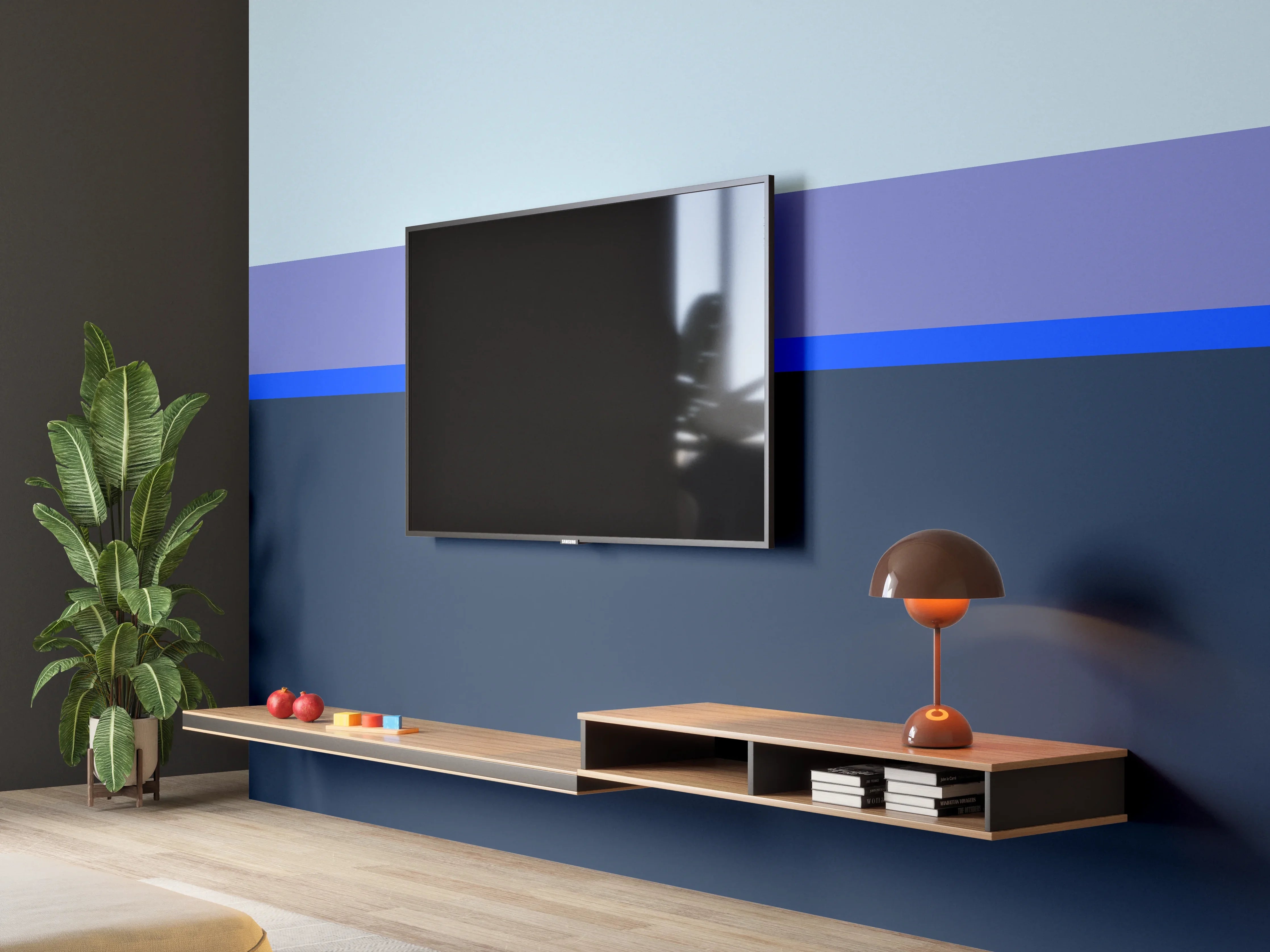 Wandverkleidung Wohnzimmer - The Blues - Horizontal - Blueberry