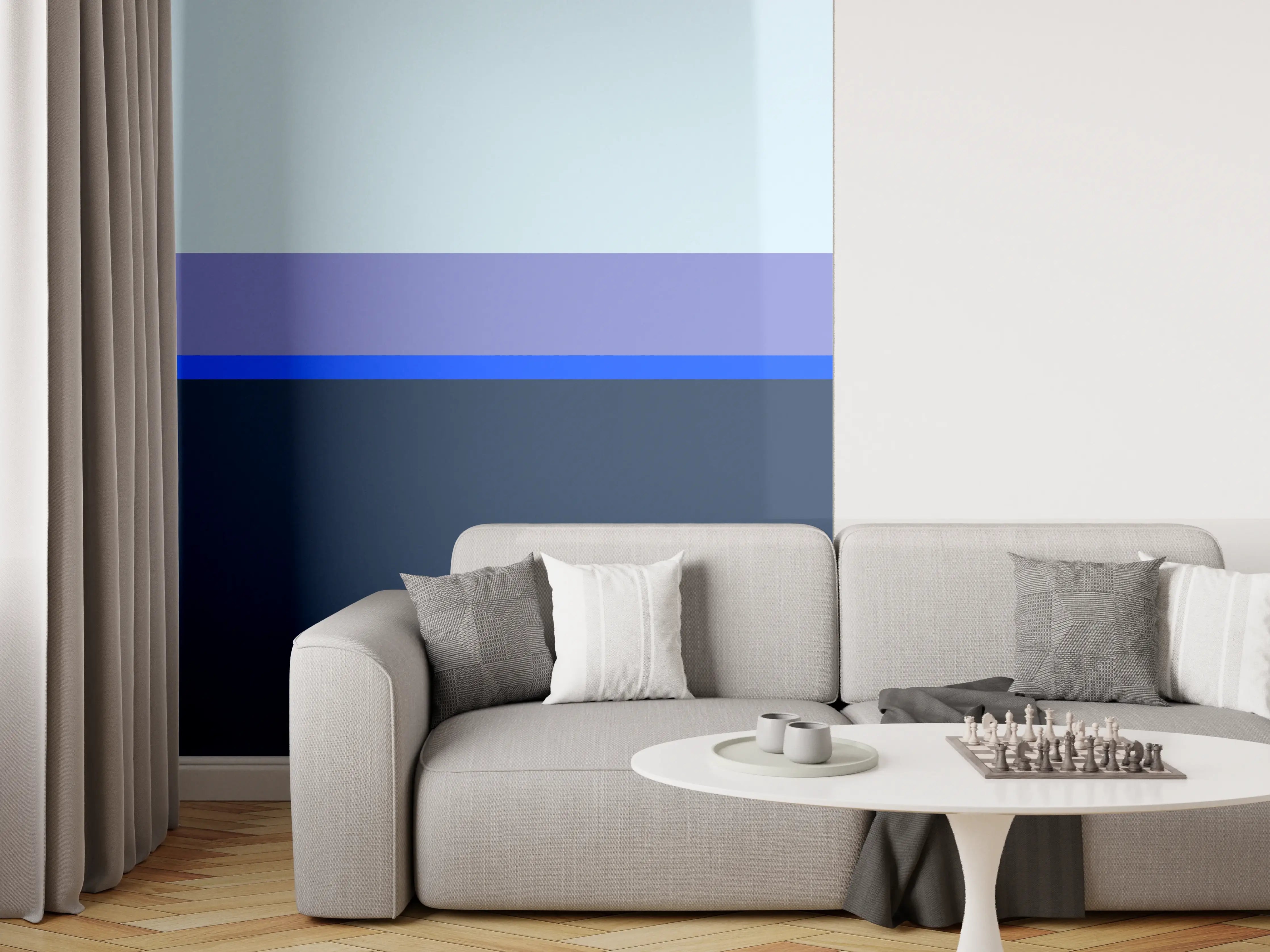 Wandverkleidung Wohnzimmer - The Blues - Horizontal - Blueberry