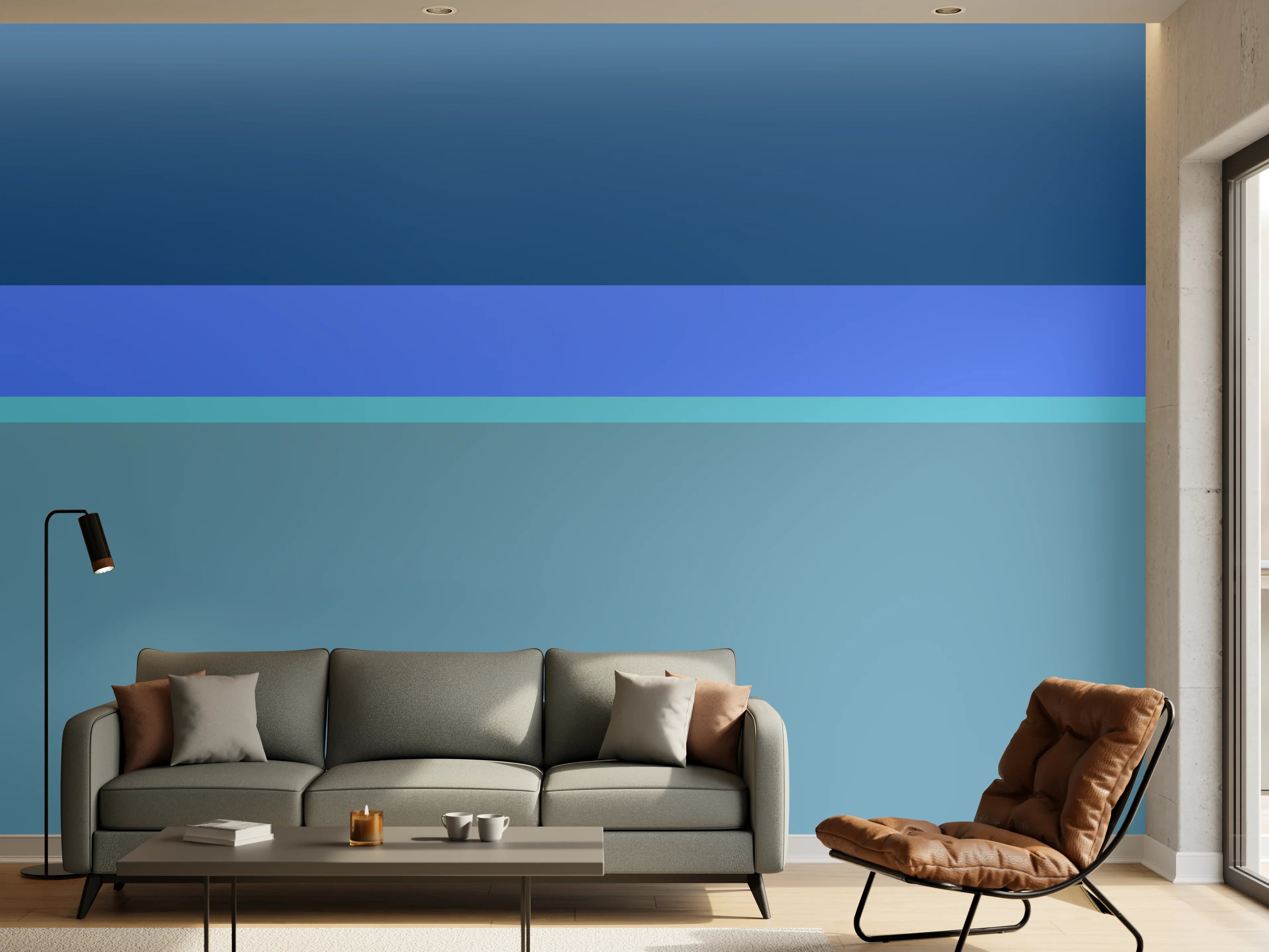 Wandverkleidung Wohnzimmer - The Blues - Horizontal - Cornflower
