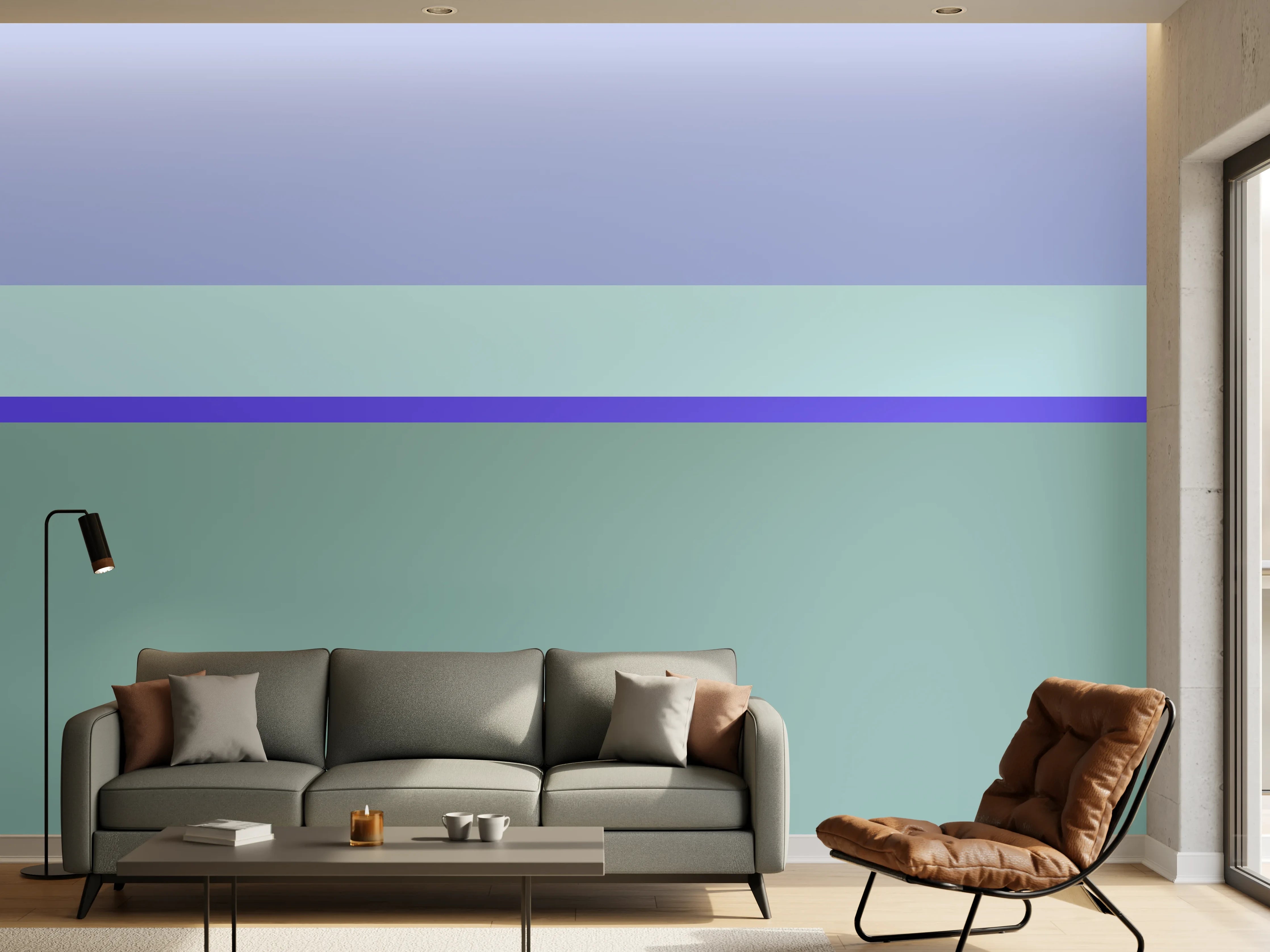 Wandverkleidung Wohnzimmer - The Blues - Horizontal - Lavender