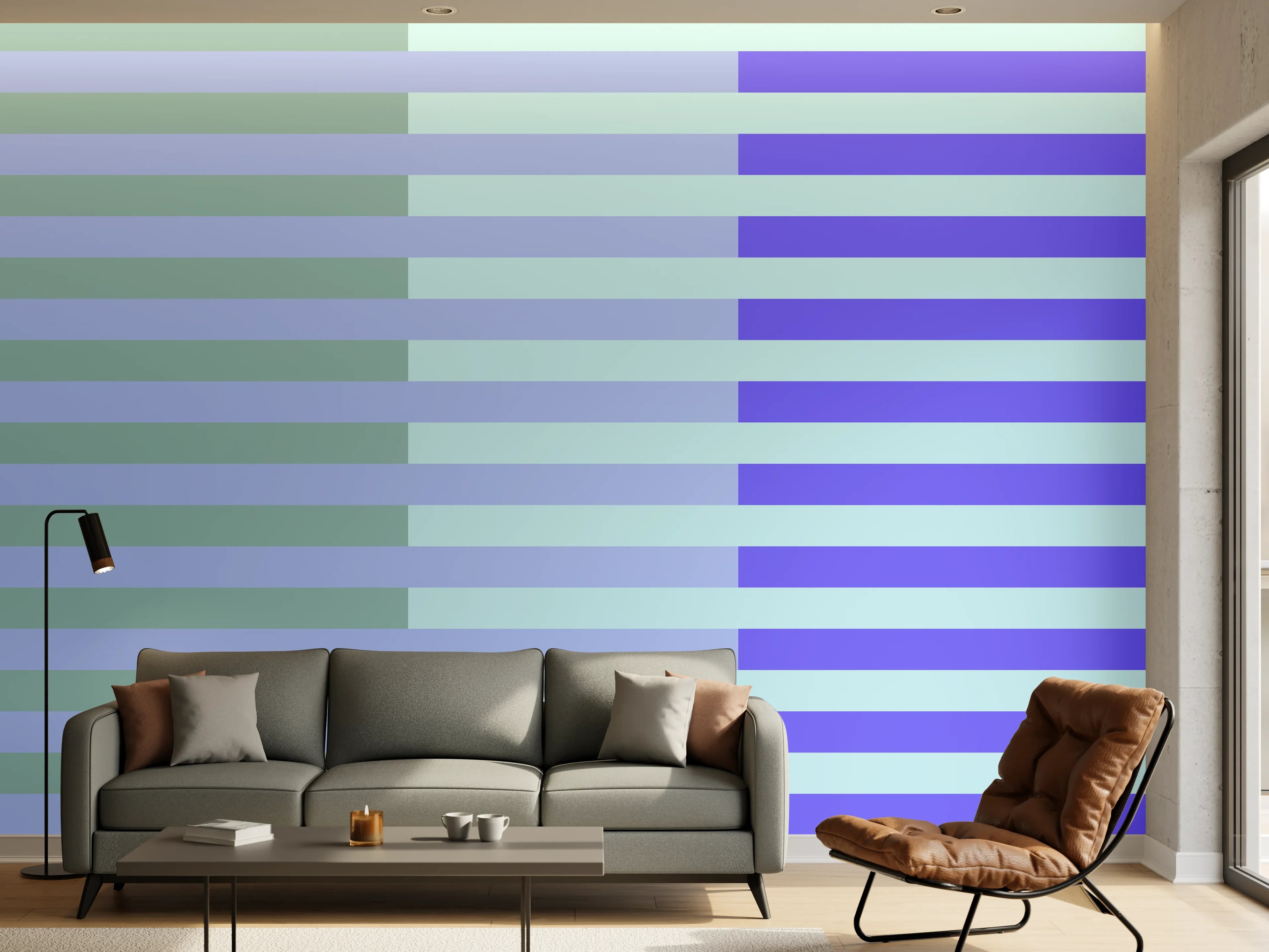 Wandverkleidung Wohnzimmer - The Blues - Multy Stripes - Lavender