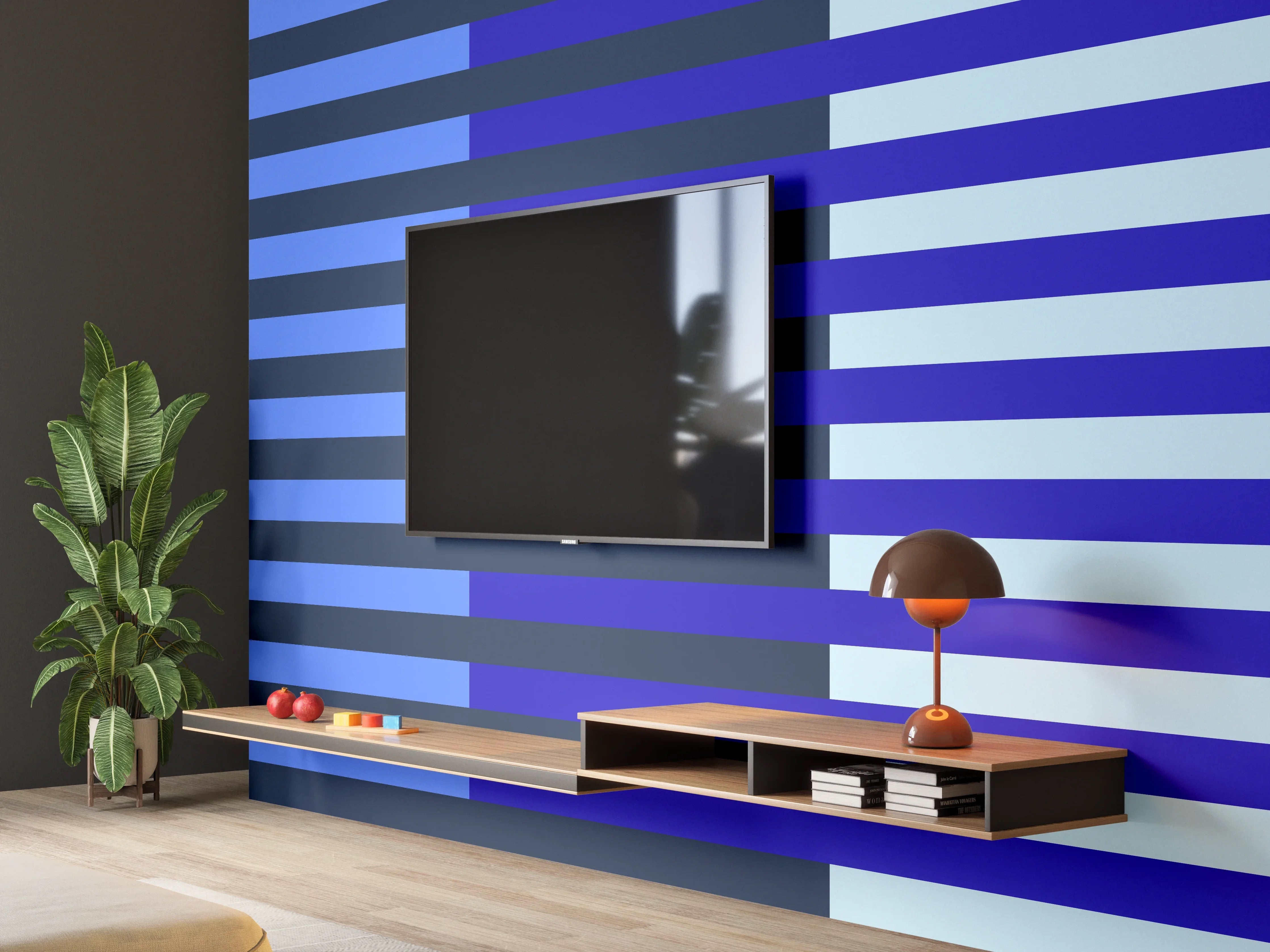 Wandverkleidung Wohnzimmer - The Blues - Multy Stripes - Waterfall
