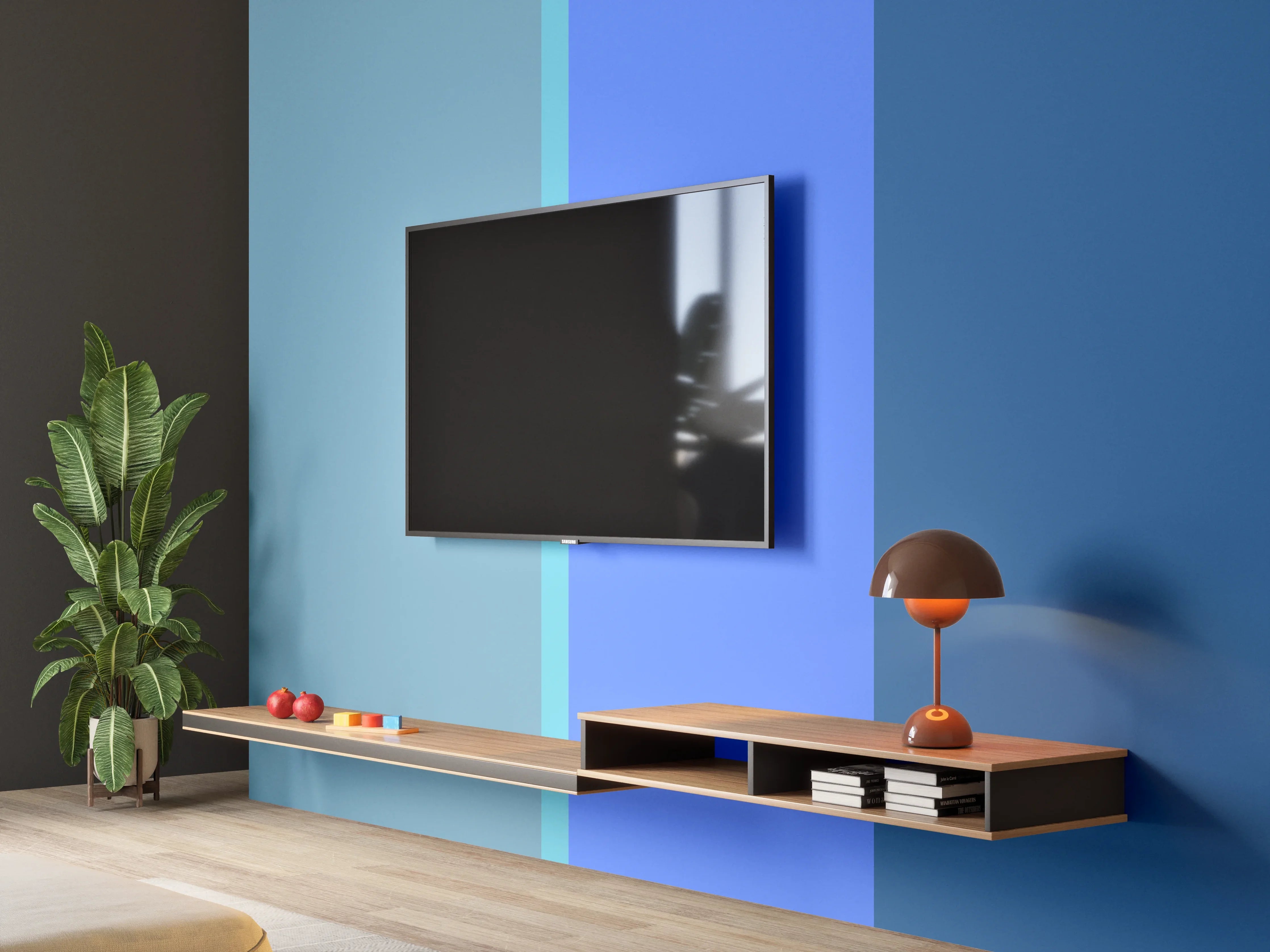 Wandverkleidung Wohnzimmer - The Blues - Vertical - Cornflower