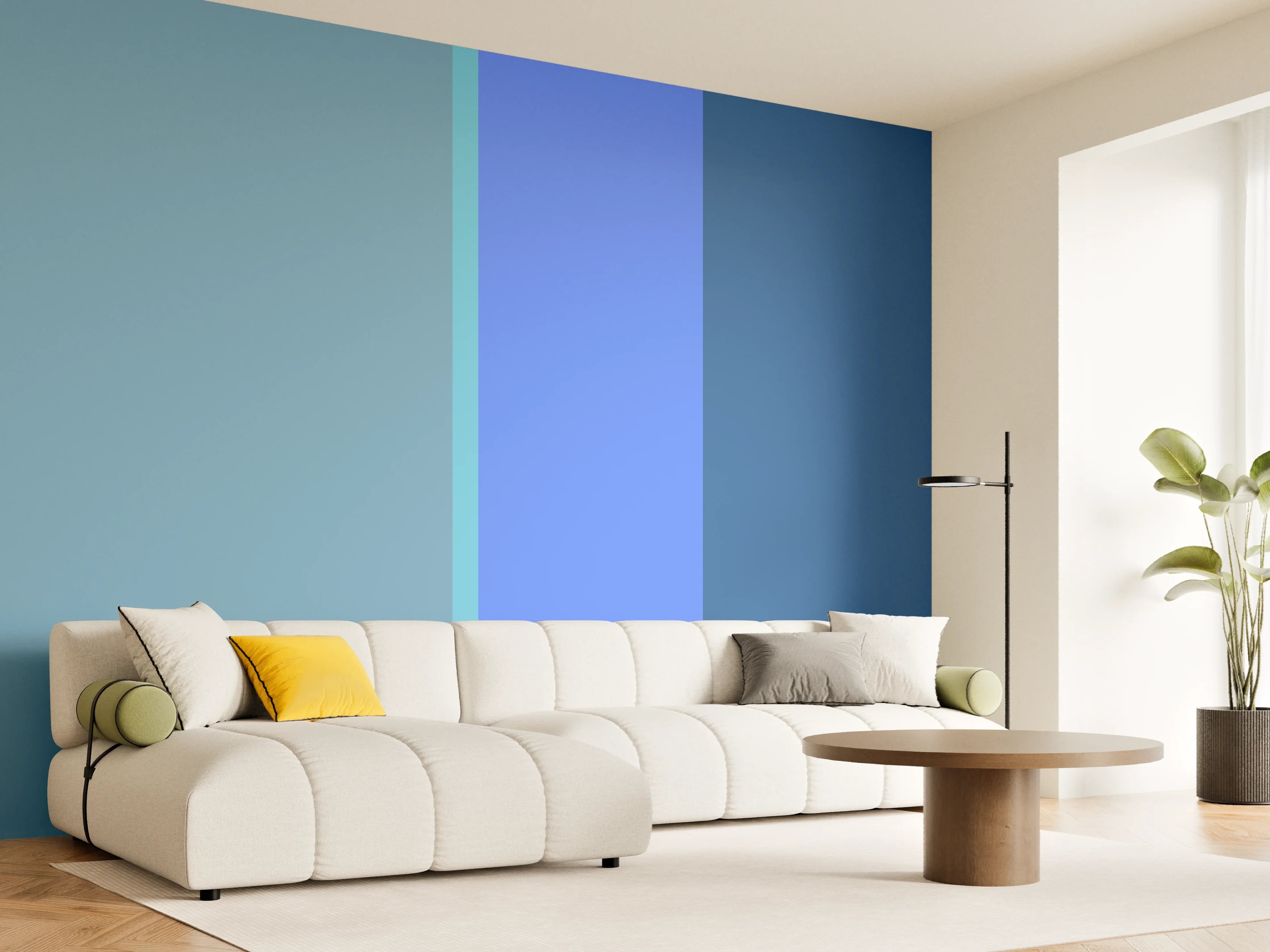 Wandverkleidung Wohnzimmer - The Blues - Vertical - Cornflower