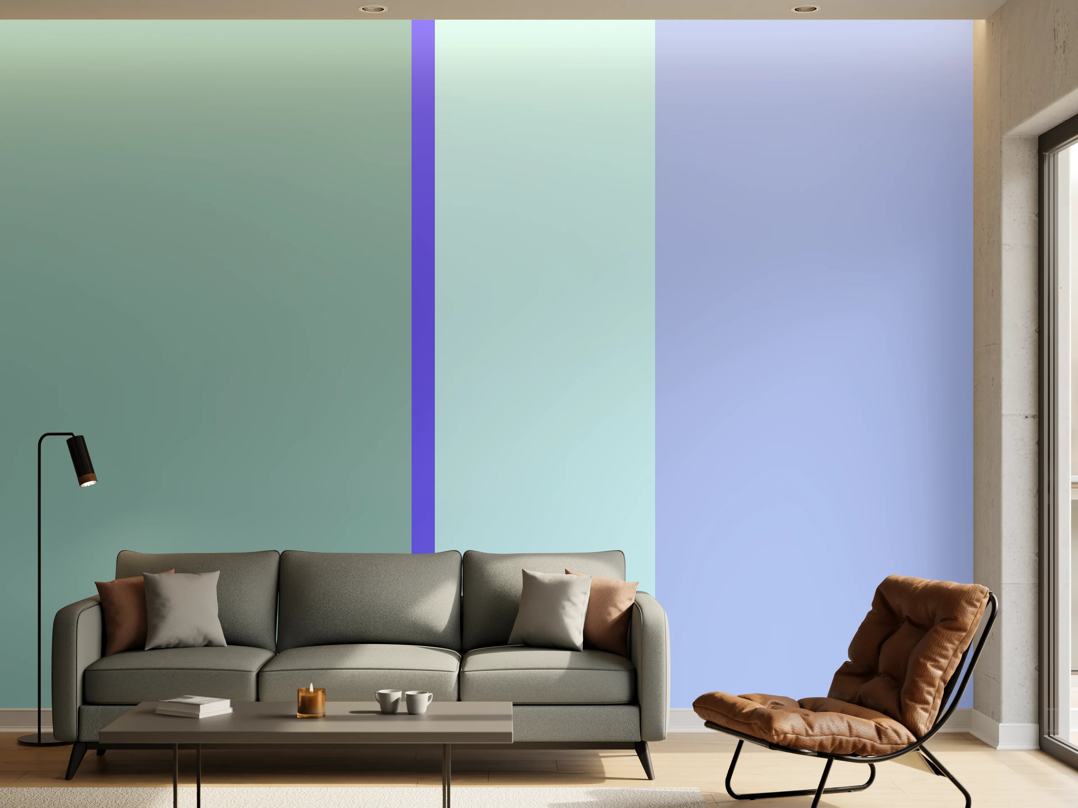 Wandverkleidung Wohnzimmer - The Blues - Vertical - Lavender