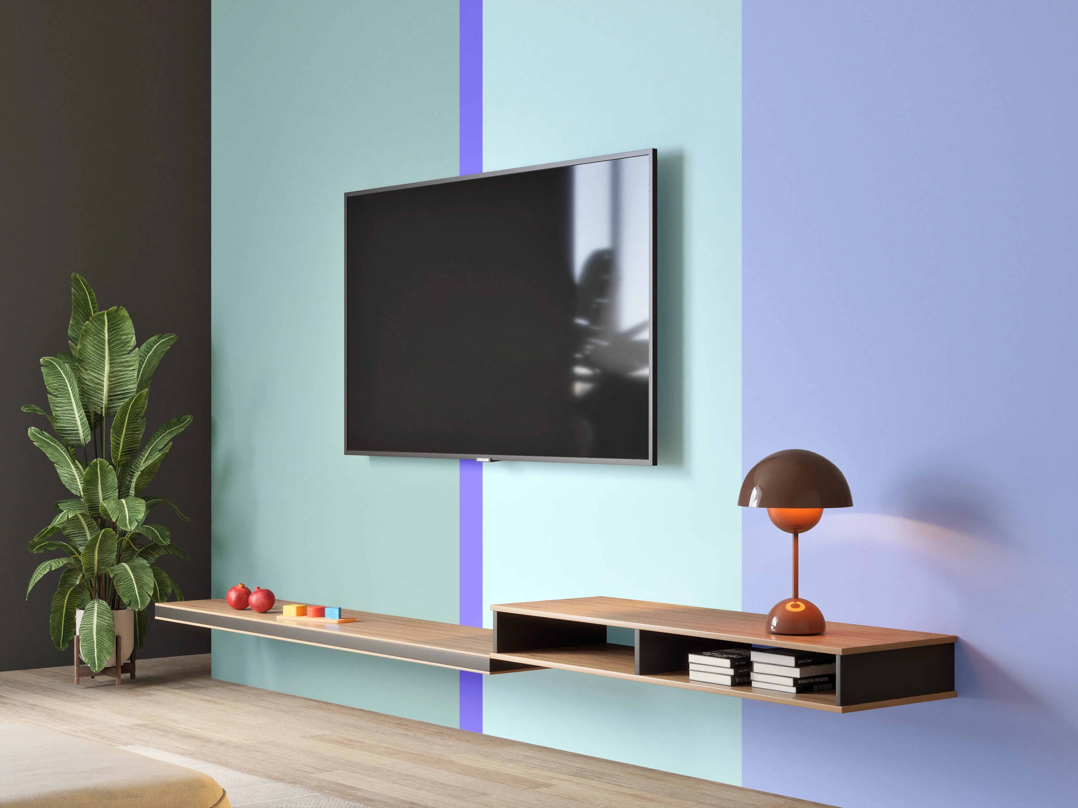 Wandverkleidung Wohnzimmer - The Blues - Vertical - Lavender
