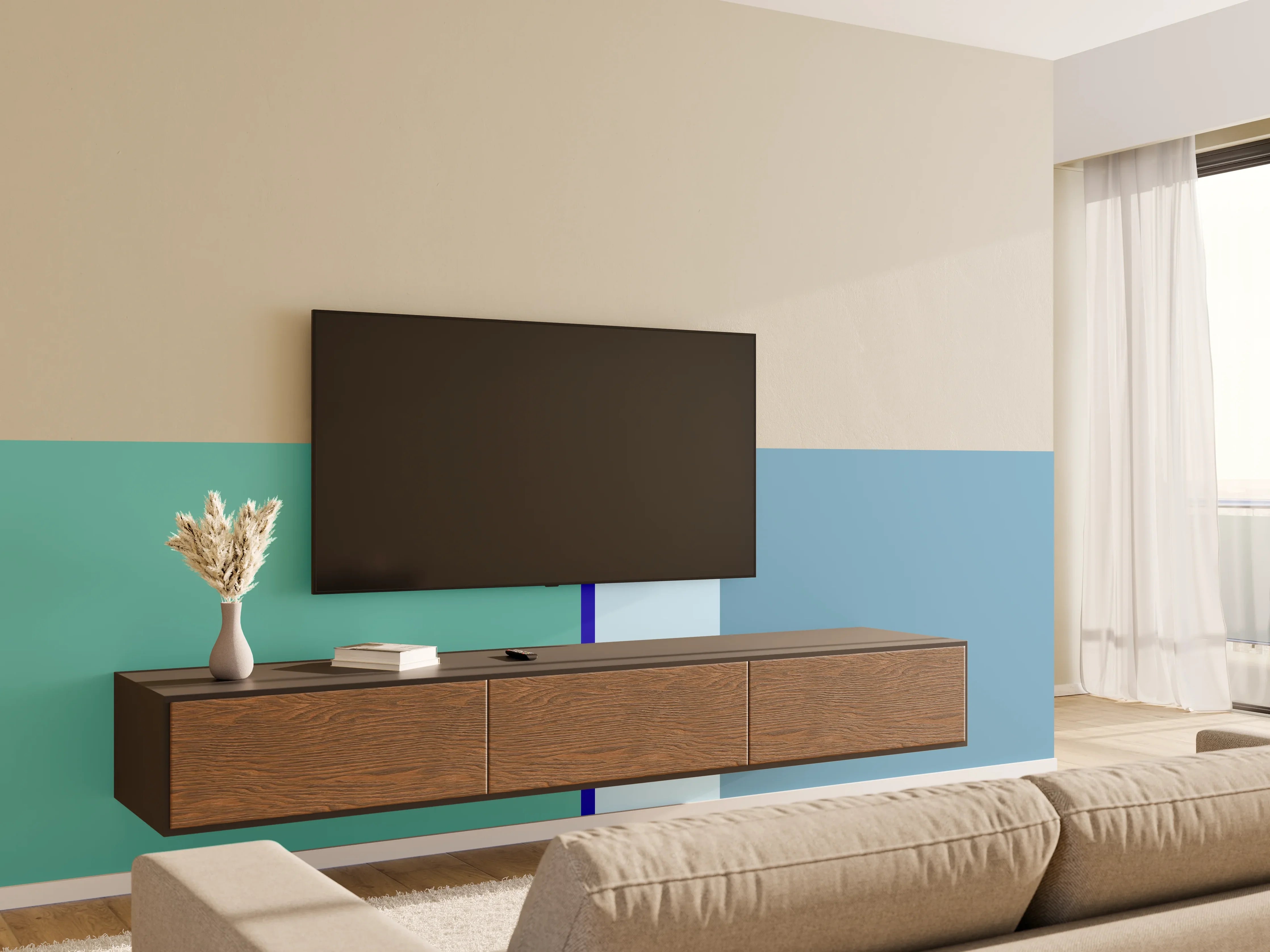 Wandverkleidung Wohnzimmer - The Blues - Vertical - Ocean