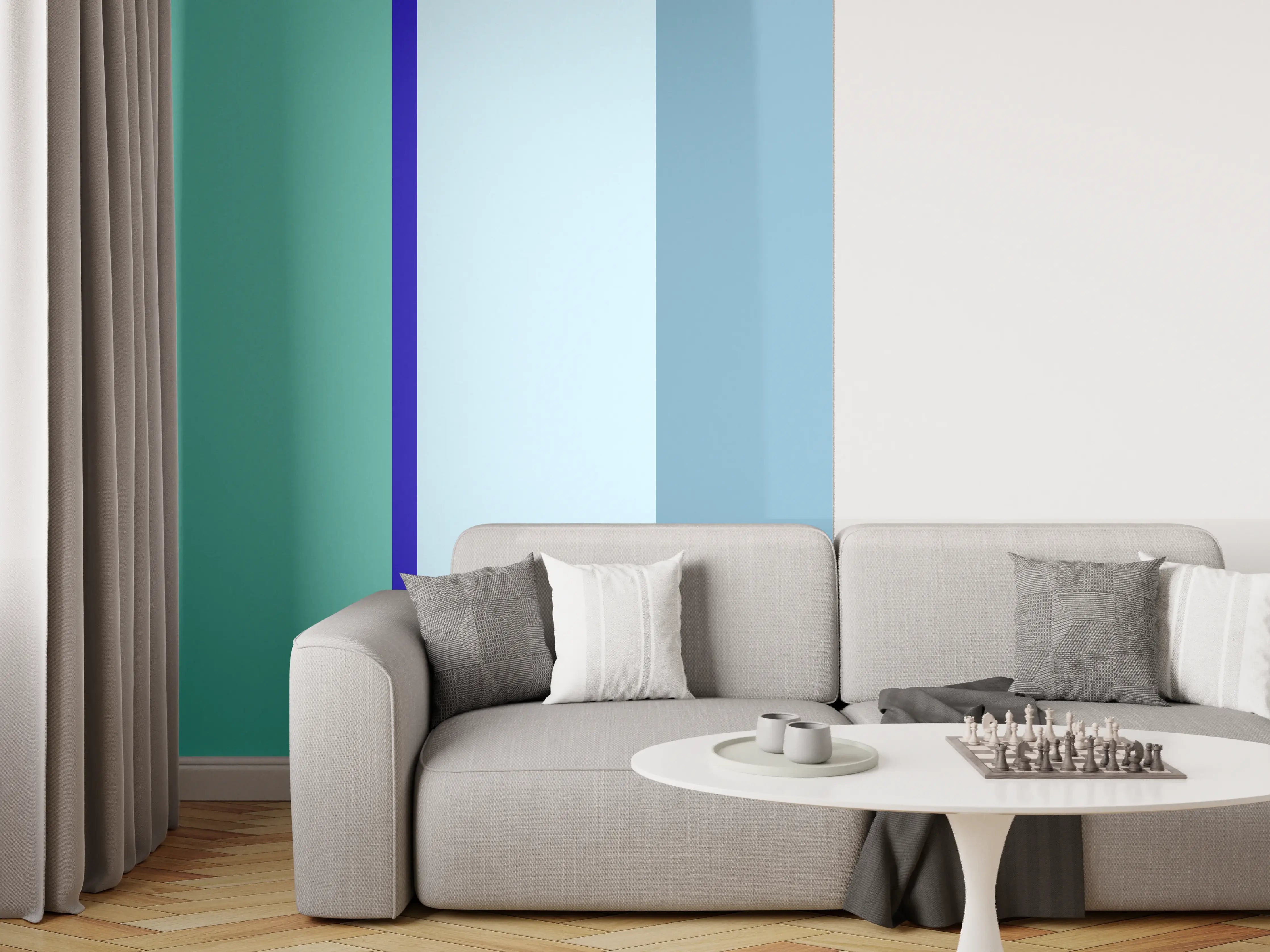 Wandverkleidung Wohnzimmer - The Blues - Vertical - Ocean