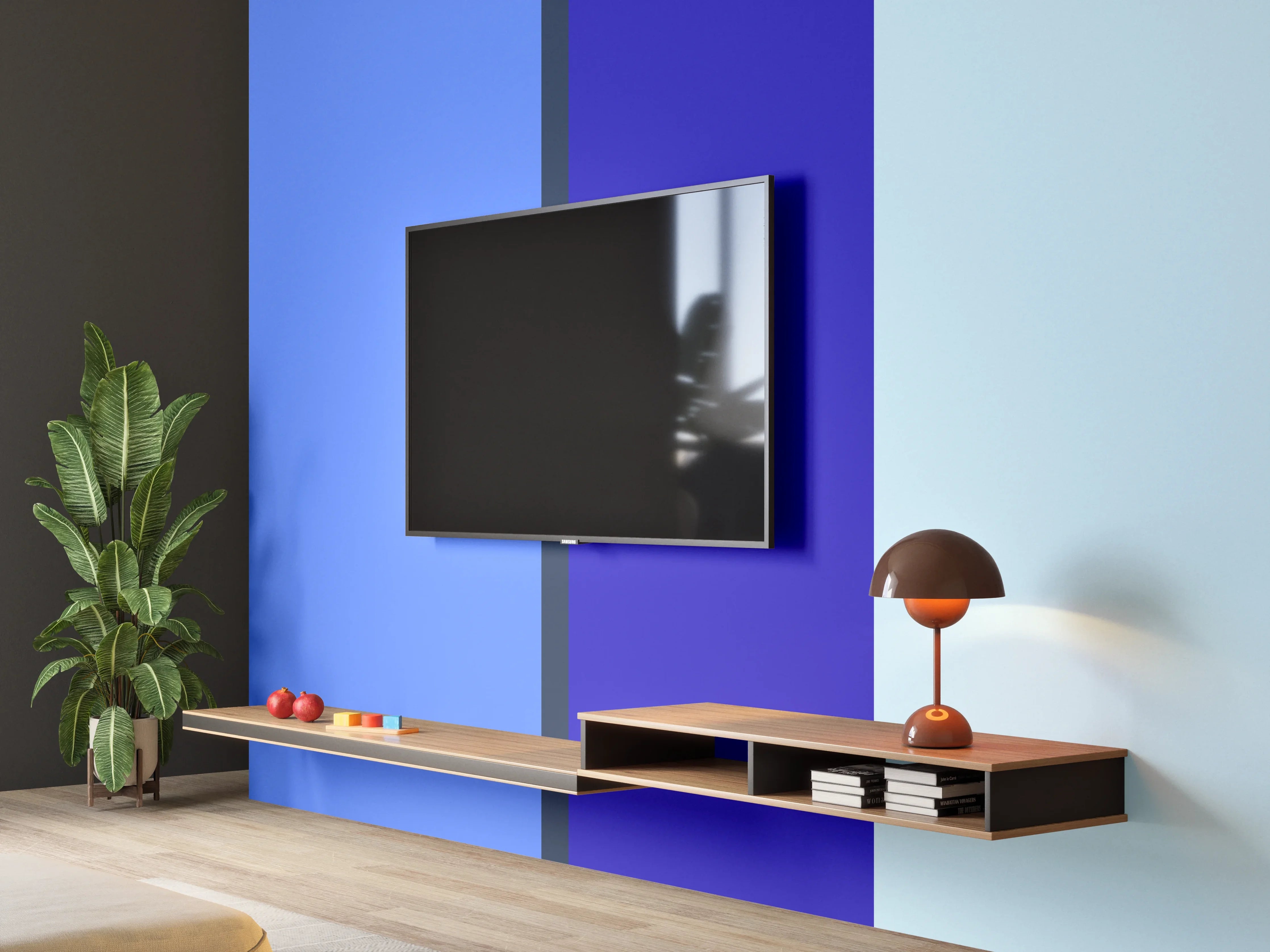 Wandverkleidung Wohnzimmer - The Blues - Vertical - Waterfall