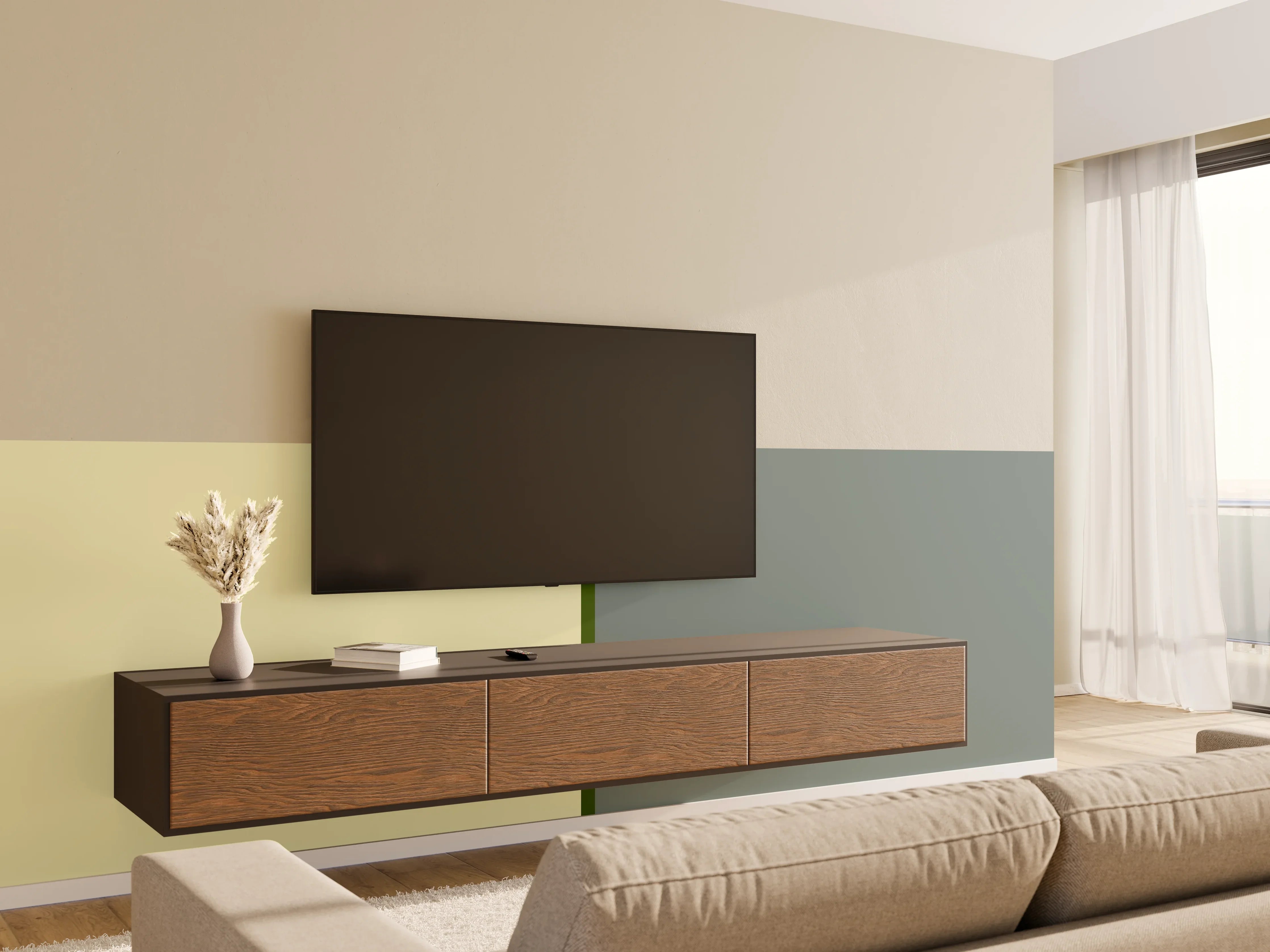 Wandverkleidung Wohnzimmer - The Greens - Easy Vertical - Avocado