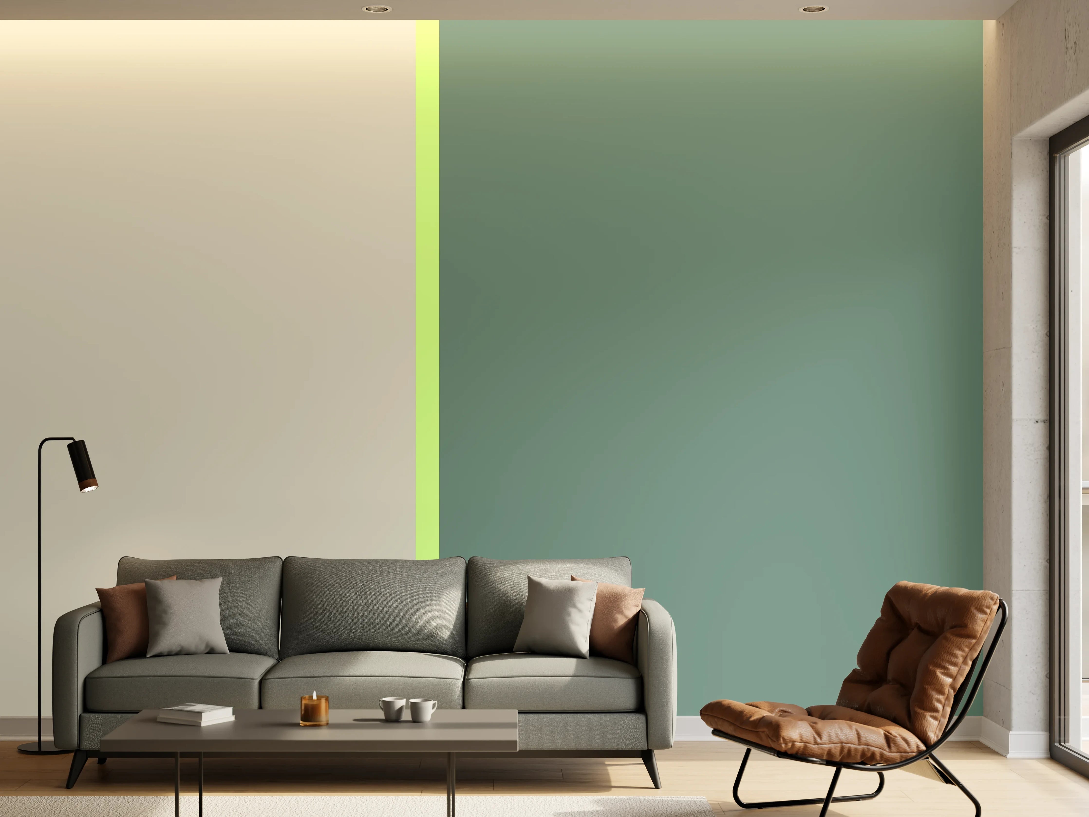 Wandverkleidung Wohnzimmer - The Greens - Easy Vertical - Granny Smith