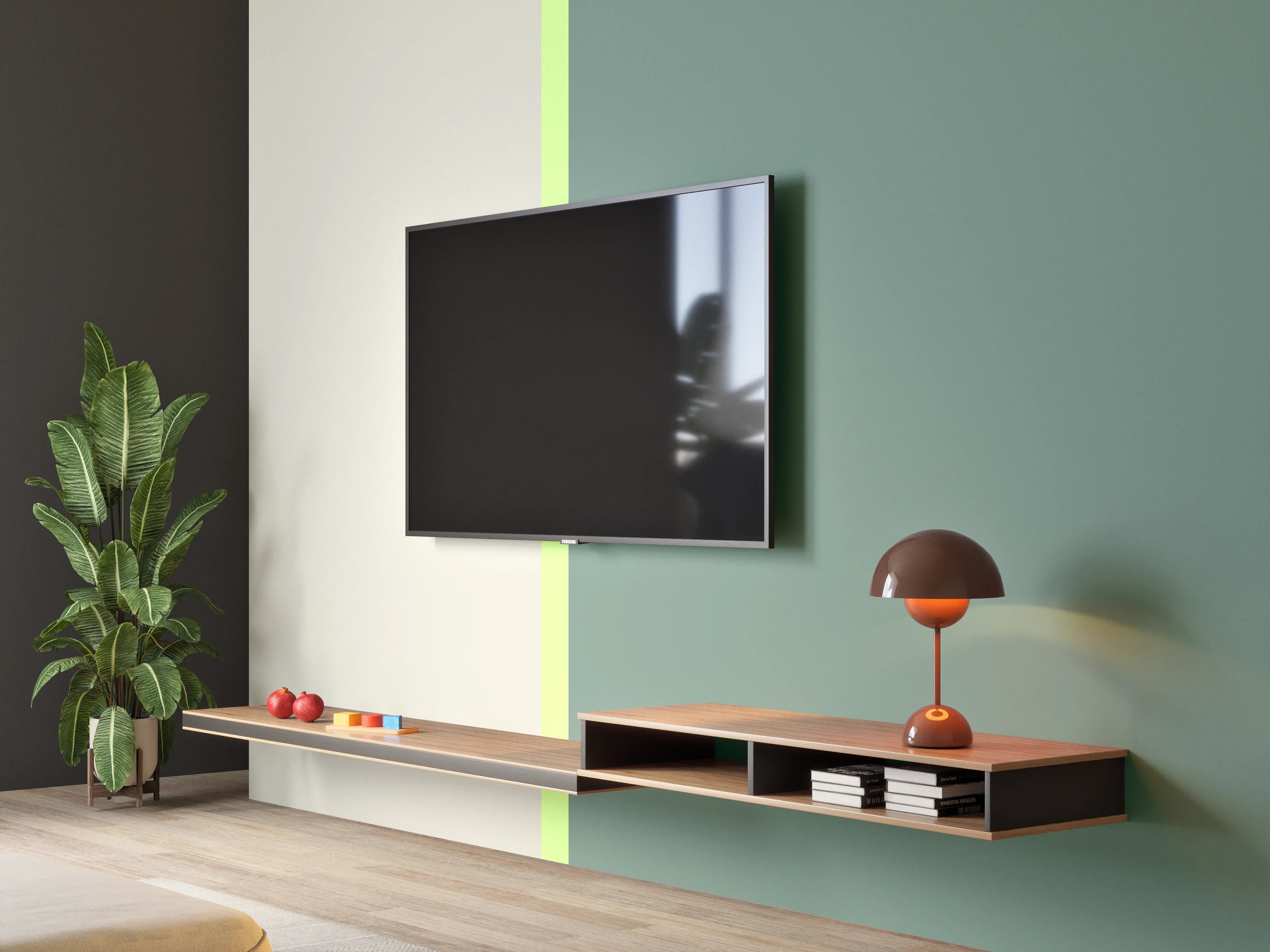 Wandverkleidung Wohnzimmer - The Greens - Easy Vertical - Granny Smith
