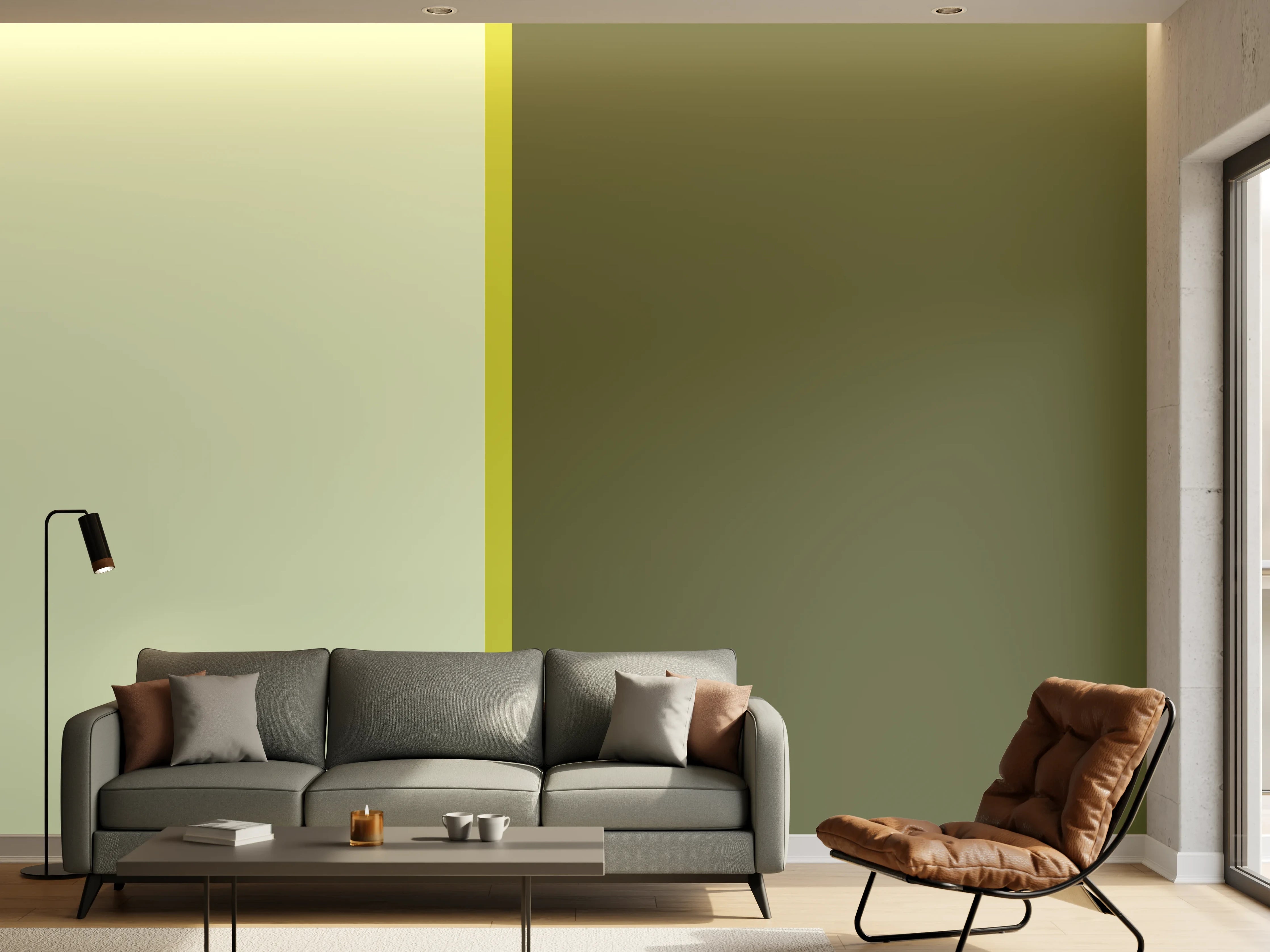 Wandverkleidung Wohnzimmer - The Greens - Easy Vertical - Olive