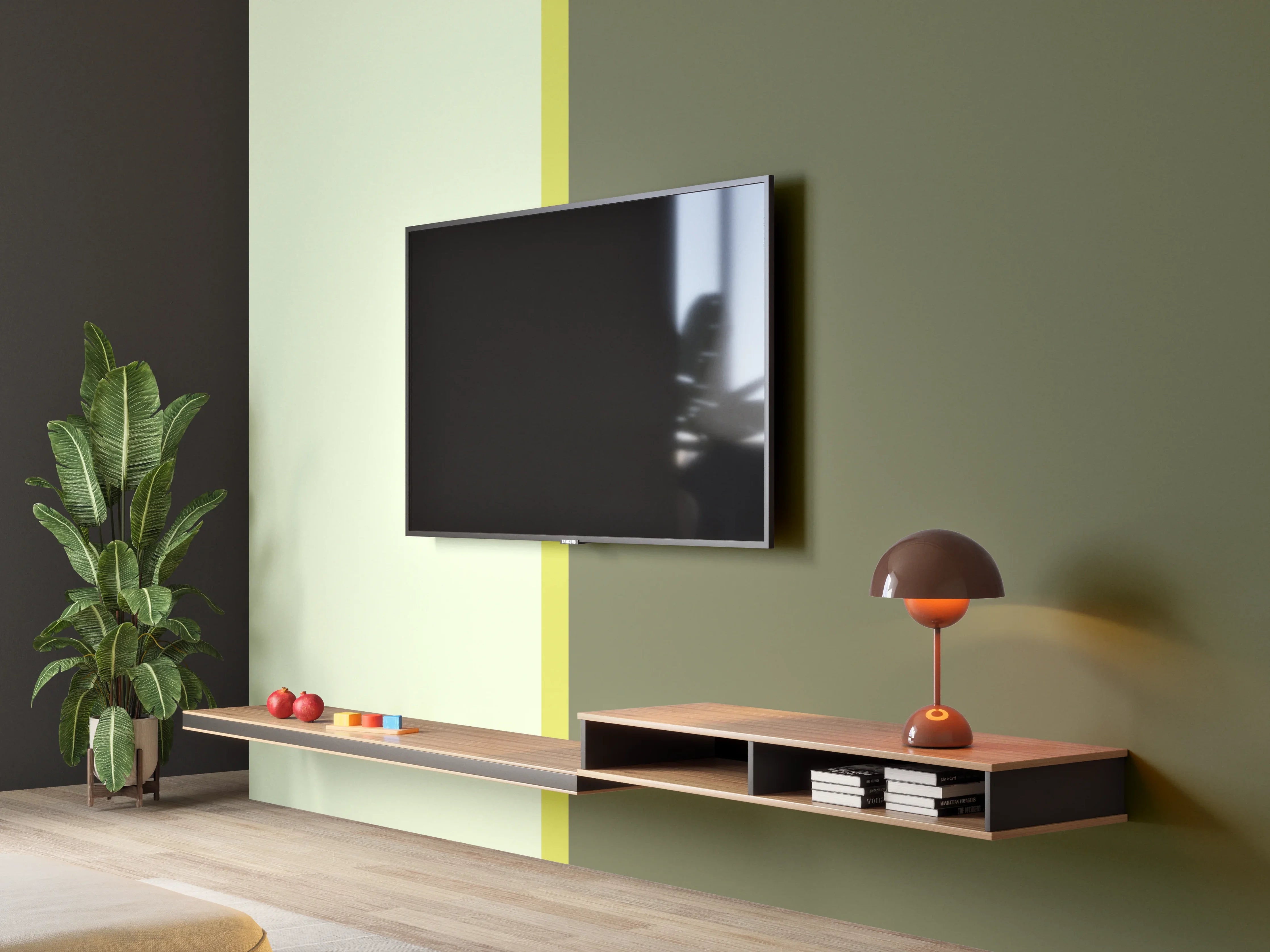 Wandverkleidung Wohnzimmer - The Greens - Easy Vertical - Olive