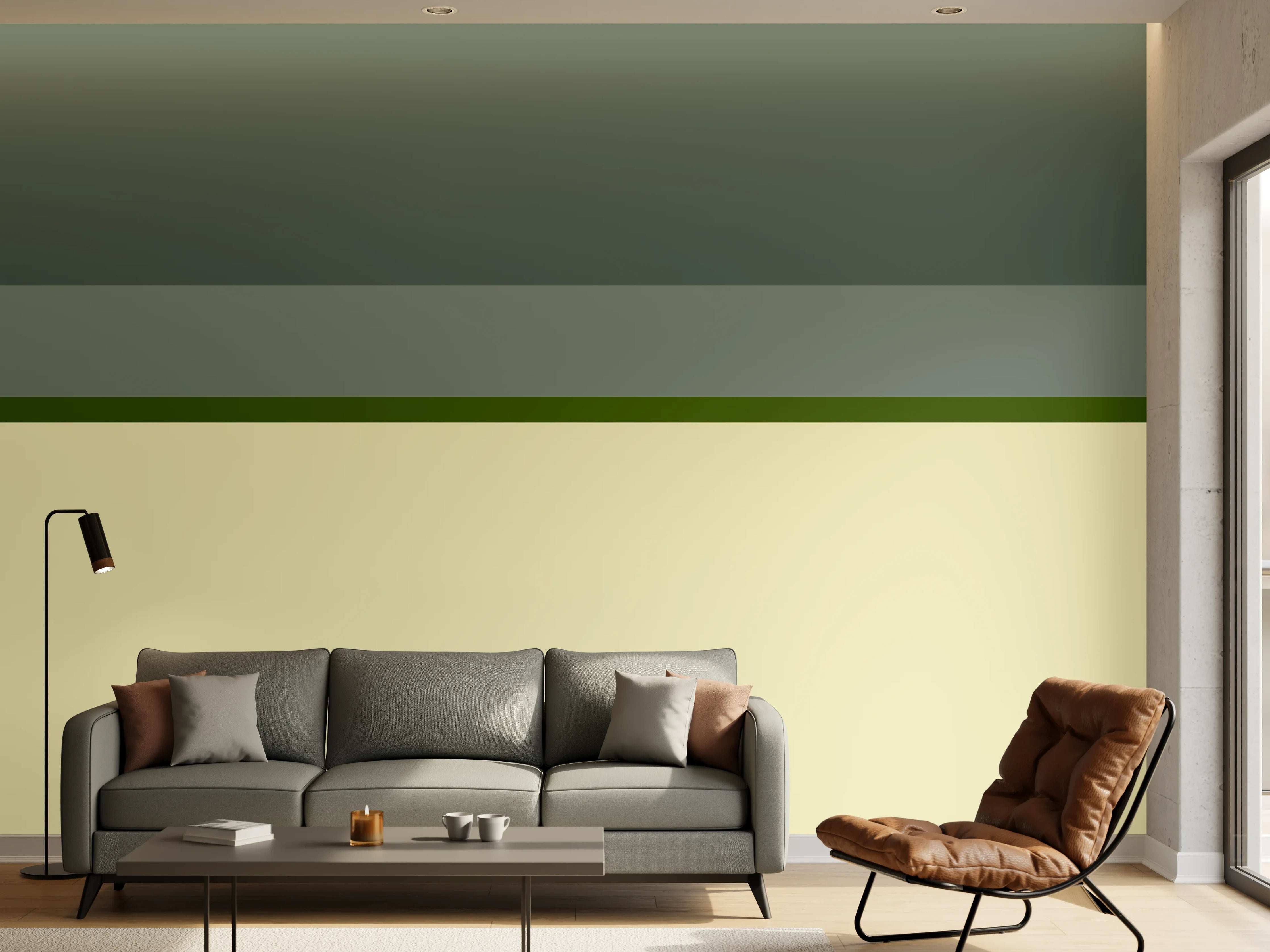 Wandverkleidung Wohnzimmer - The Greens - Horizontal - Avocado