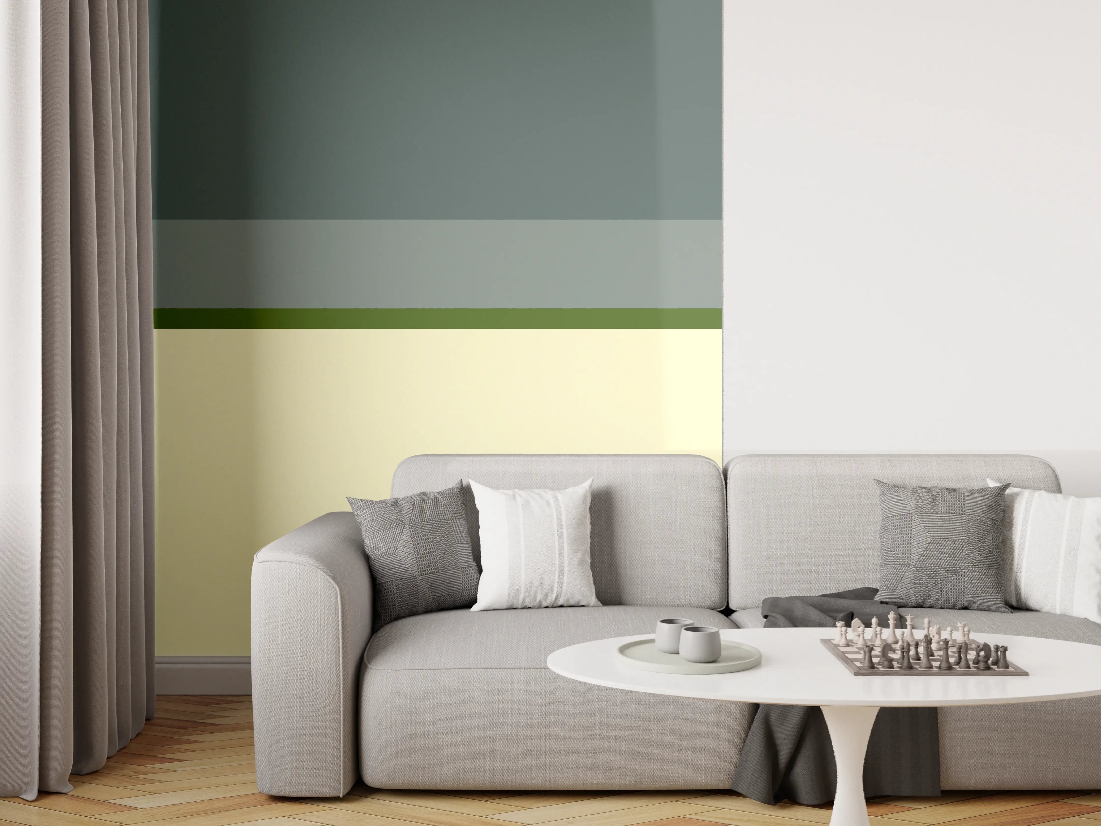 Wandverkleidung Wohnzimmer - The Greens - Horizontal - Avocado