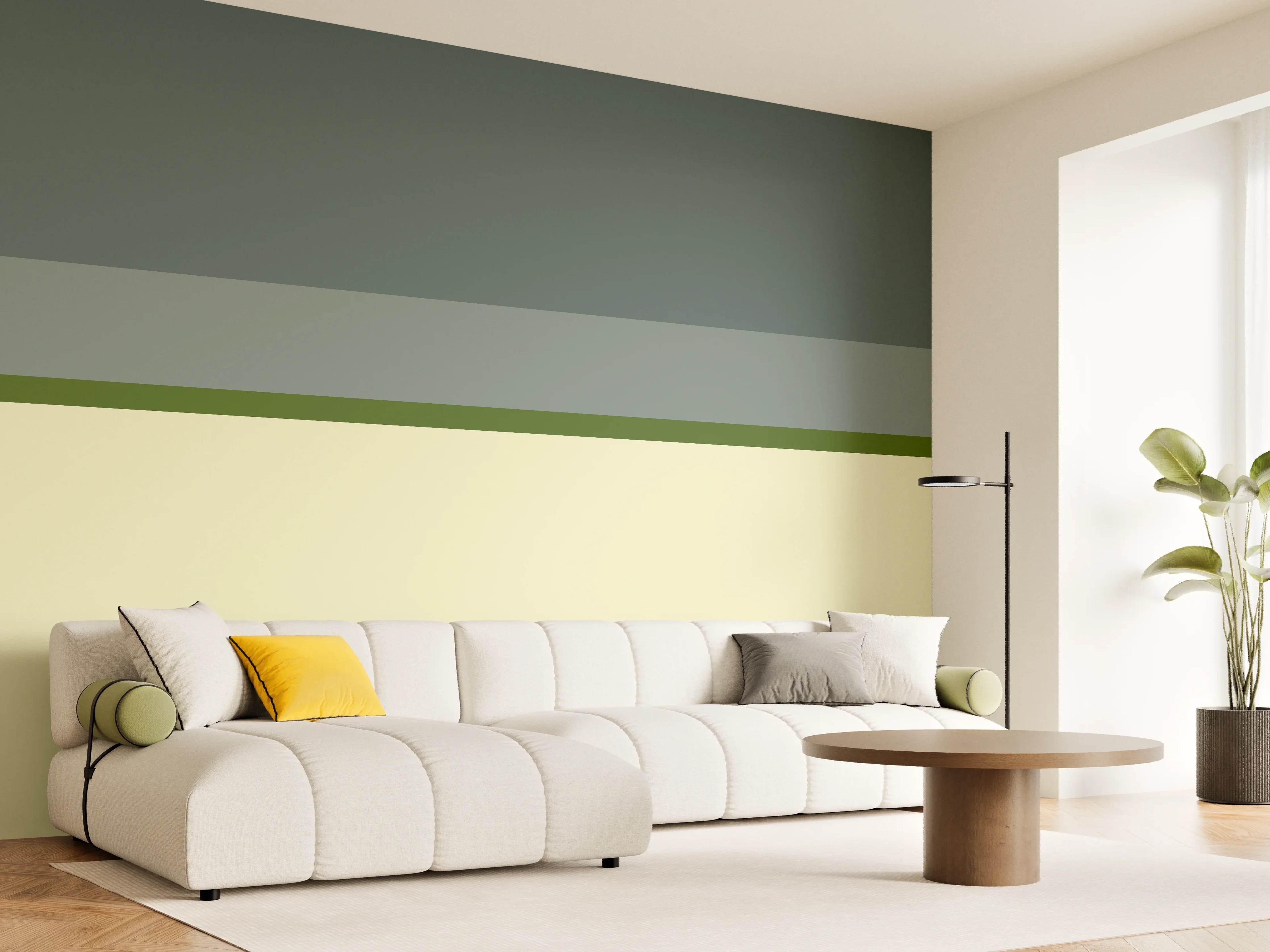 Wandverkleidung Wohnzimmer - The Greens - Horizontal - Avocado
