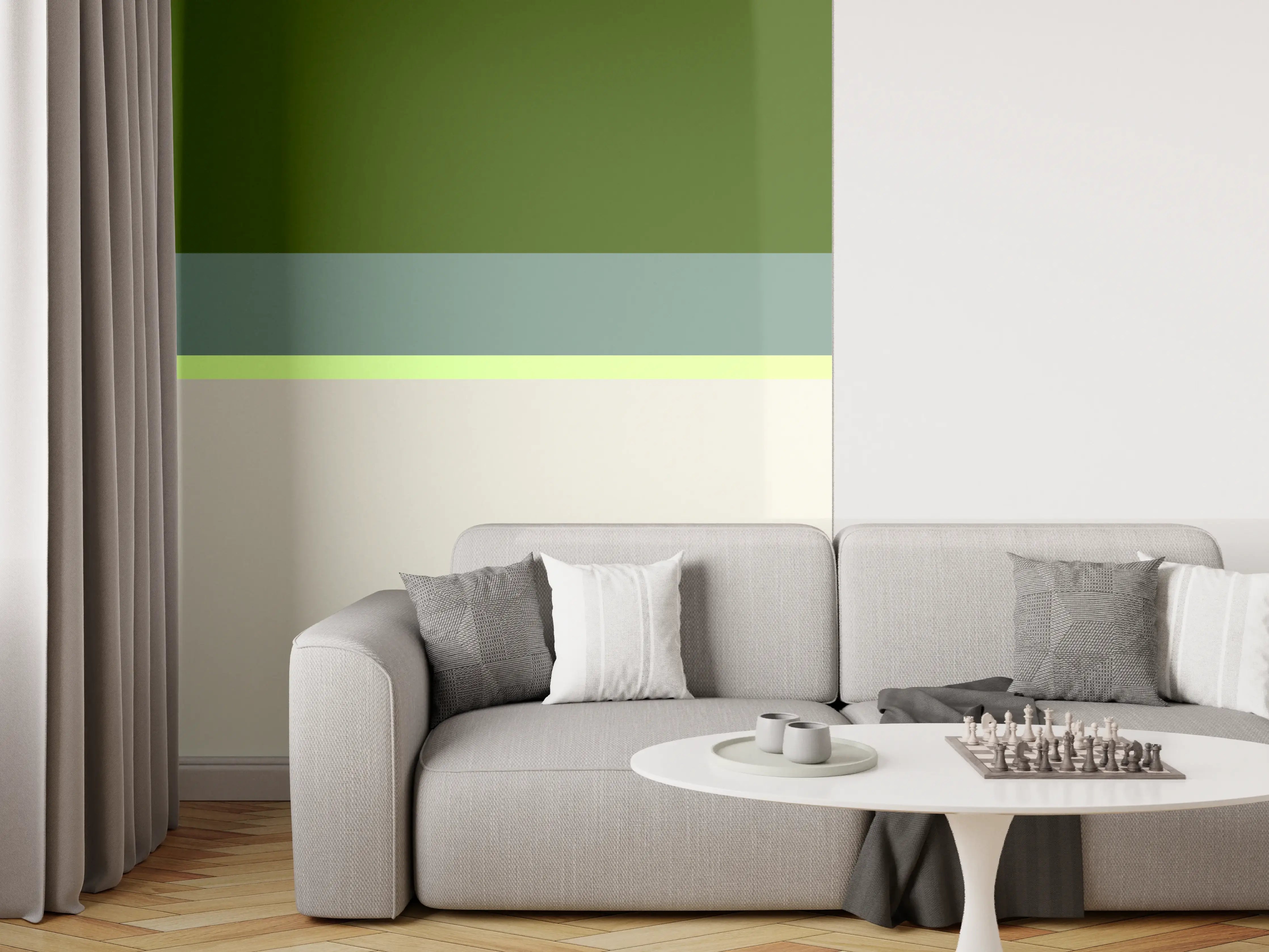 Wandverkleidung Wohnzimmer - The Greens - Horizontal - Granny Smith