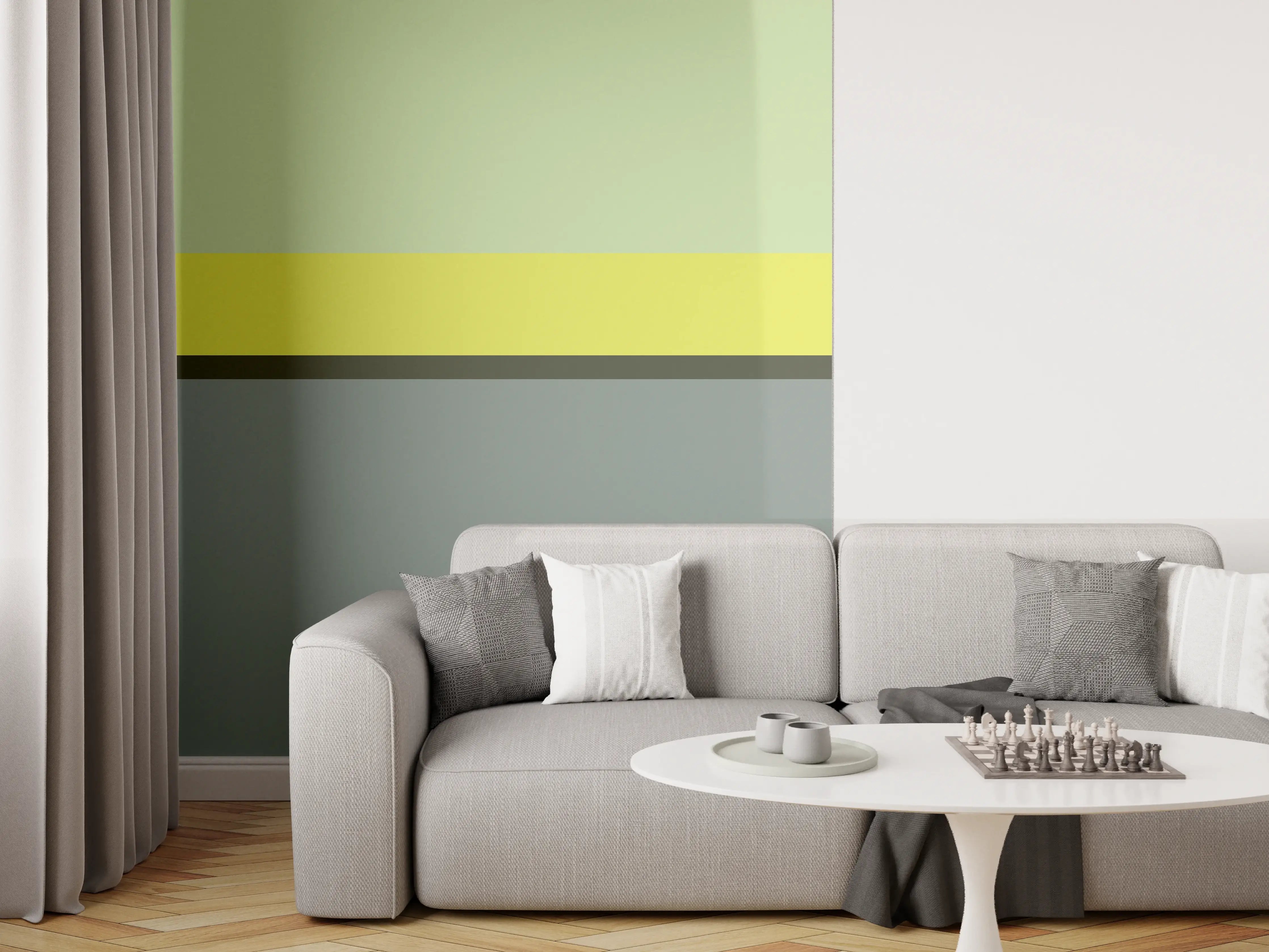 Wandverkleidung Wohnzimmer - The Greens - Horizontal - Matcha