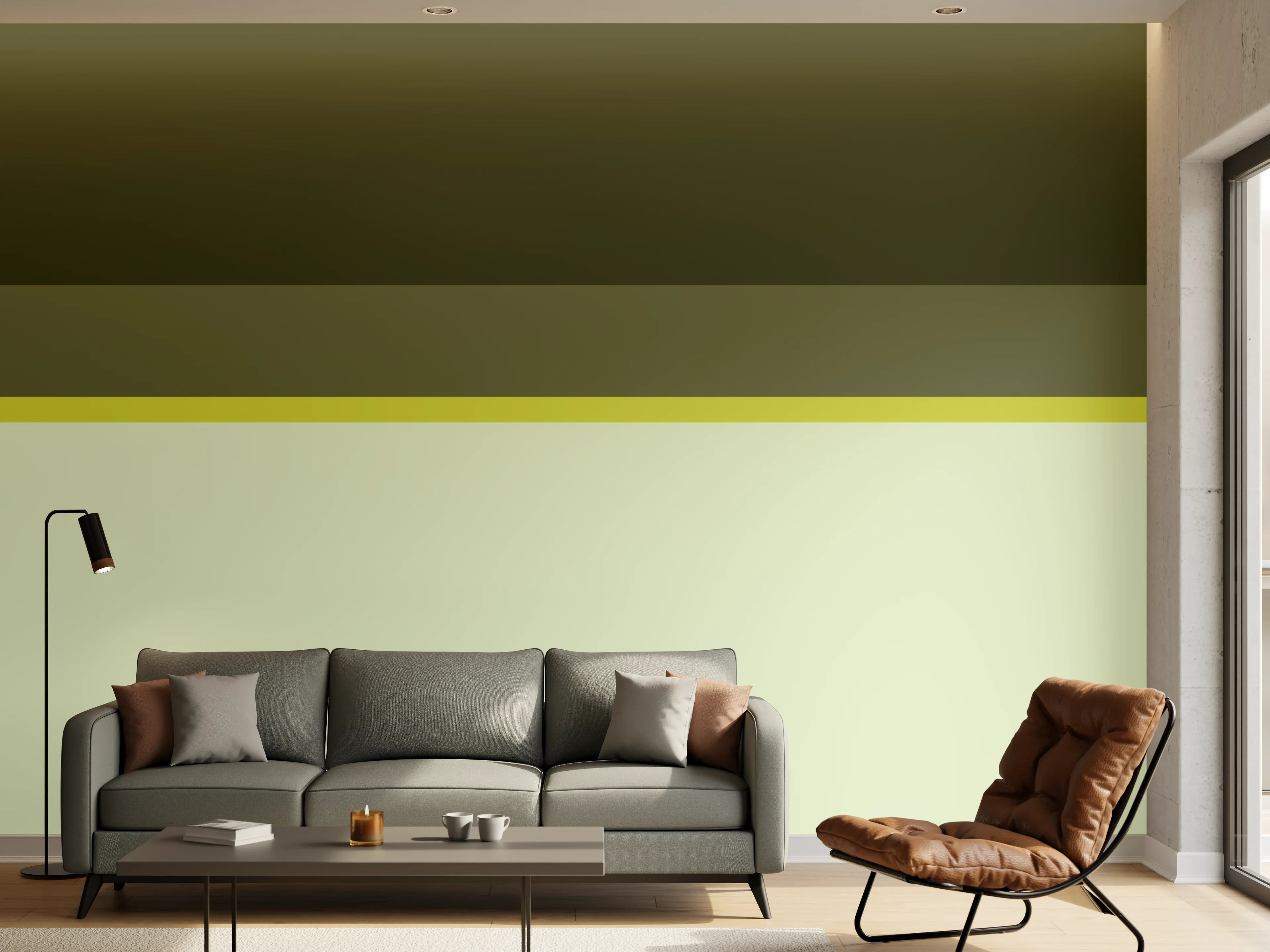 Wandverkleidung Wohnzimmer - The Greens - Horizontal - Olive