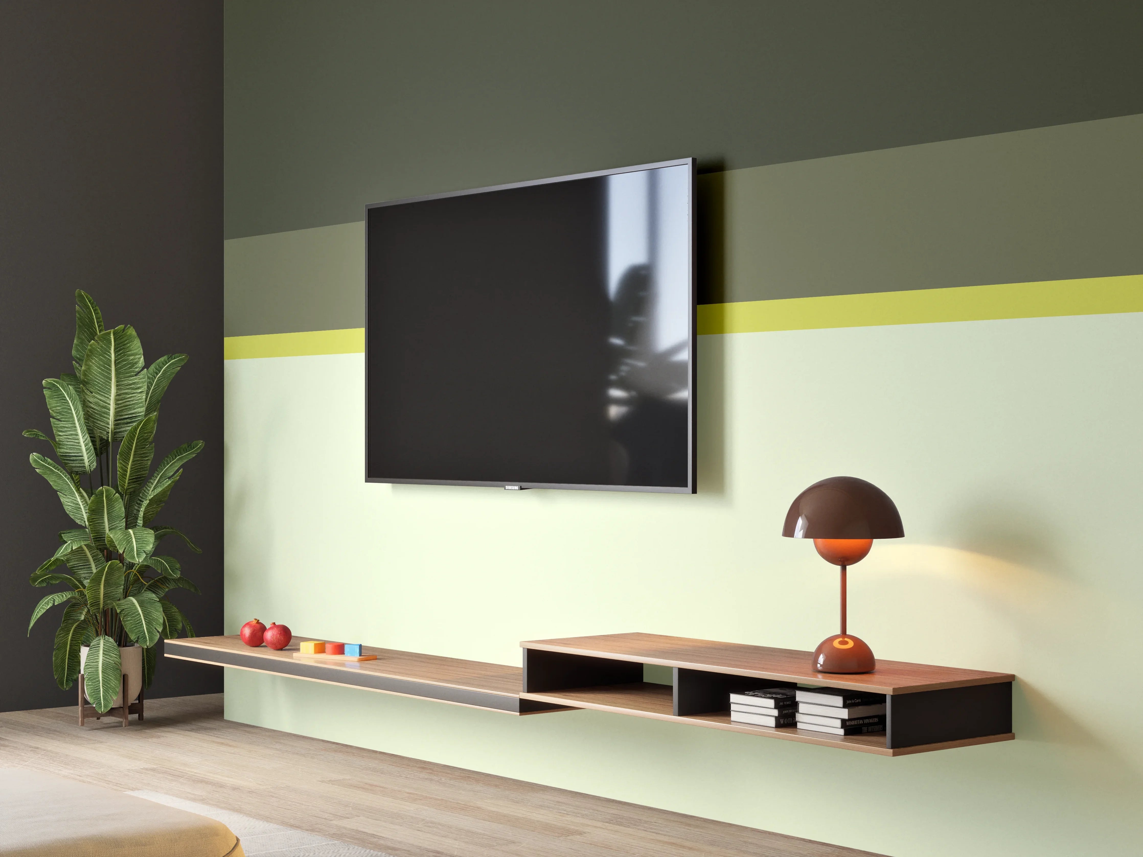 Wandverkleidung Wohnzimmer - The Greens - Horizontal - Olive
