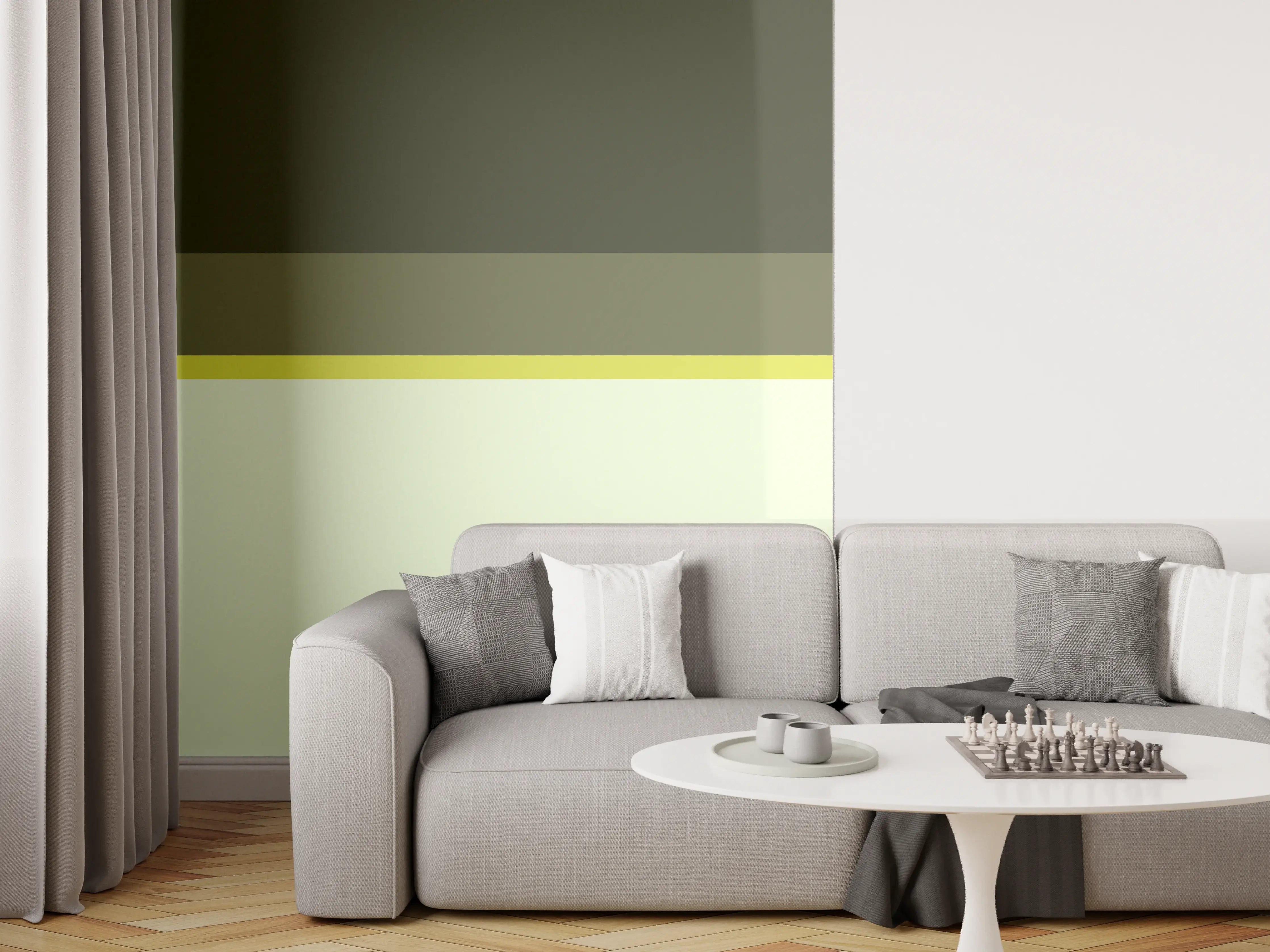 Wandverkleidung Wohnzimmer - The Greens - Horizontal - Olive