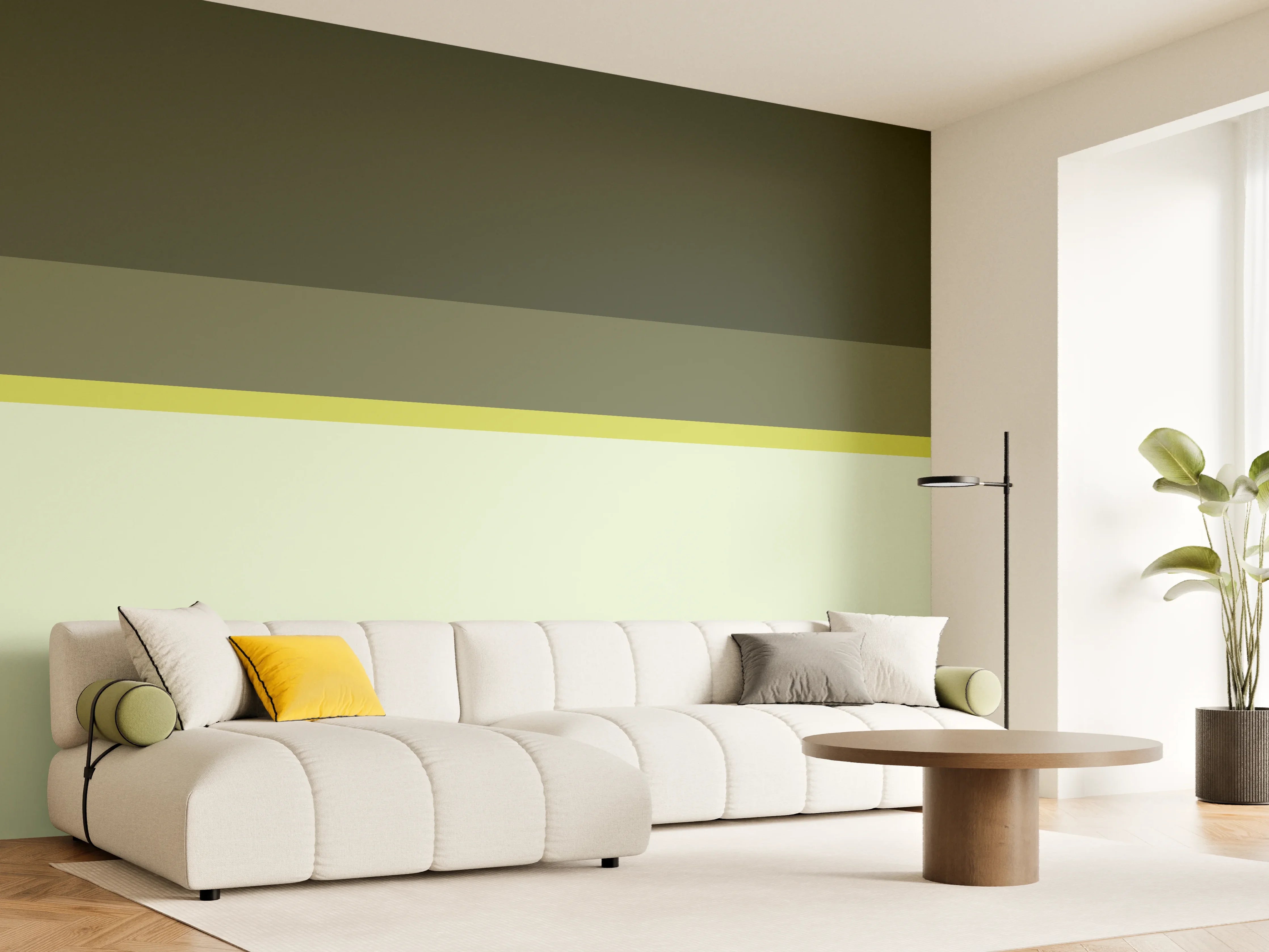 Wandverkleidung Wohnzimmer - The Greens - Horizontal - Olive