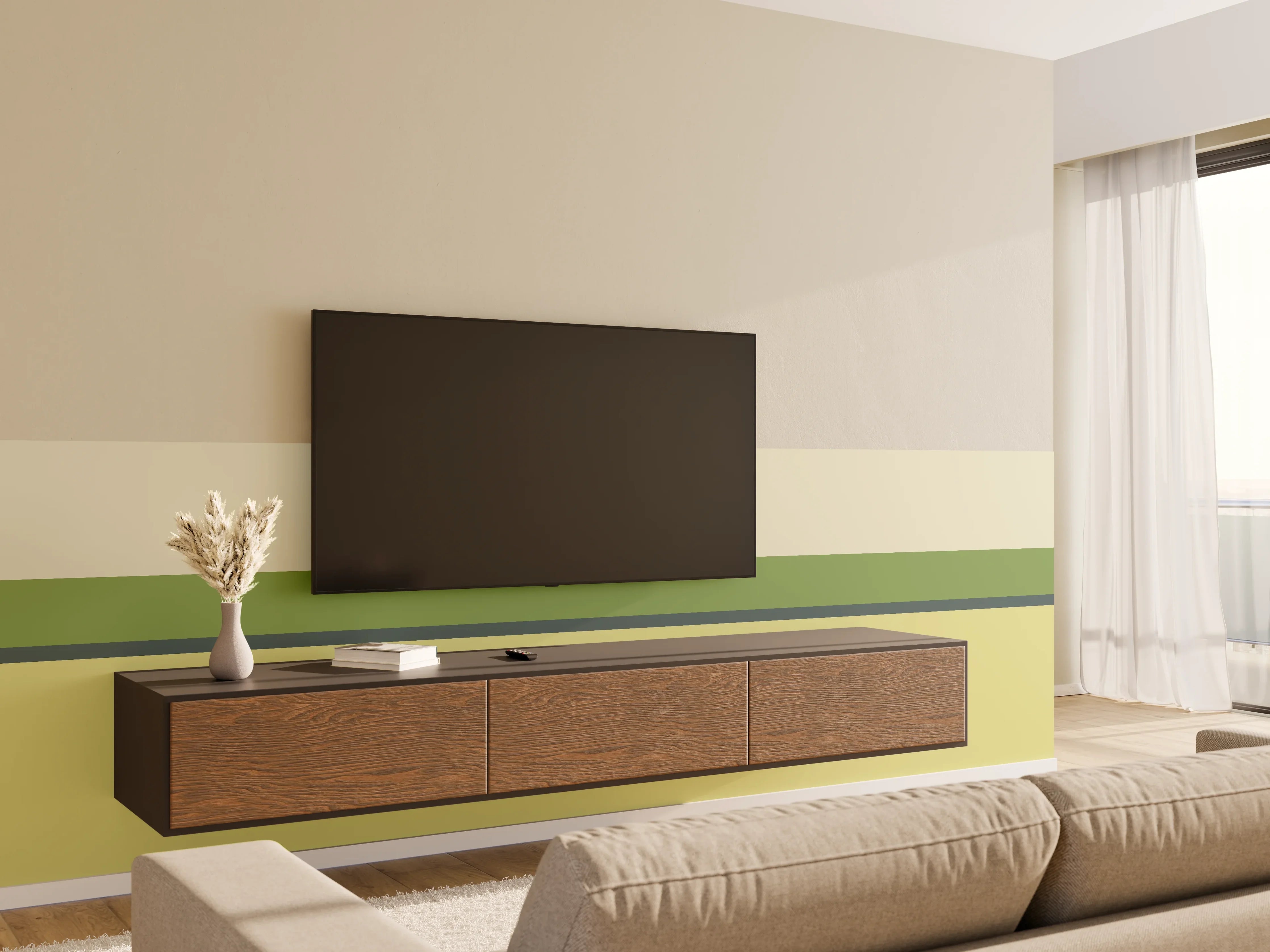 Wandverkleidung Wohnzimmer - The Greens - Horizontal - Pistachio