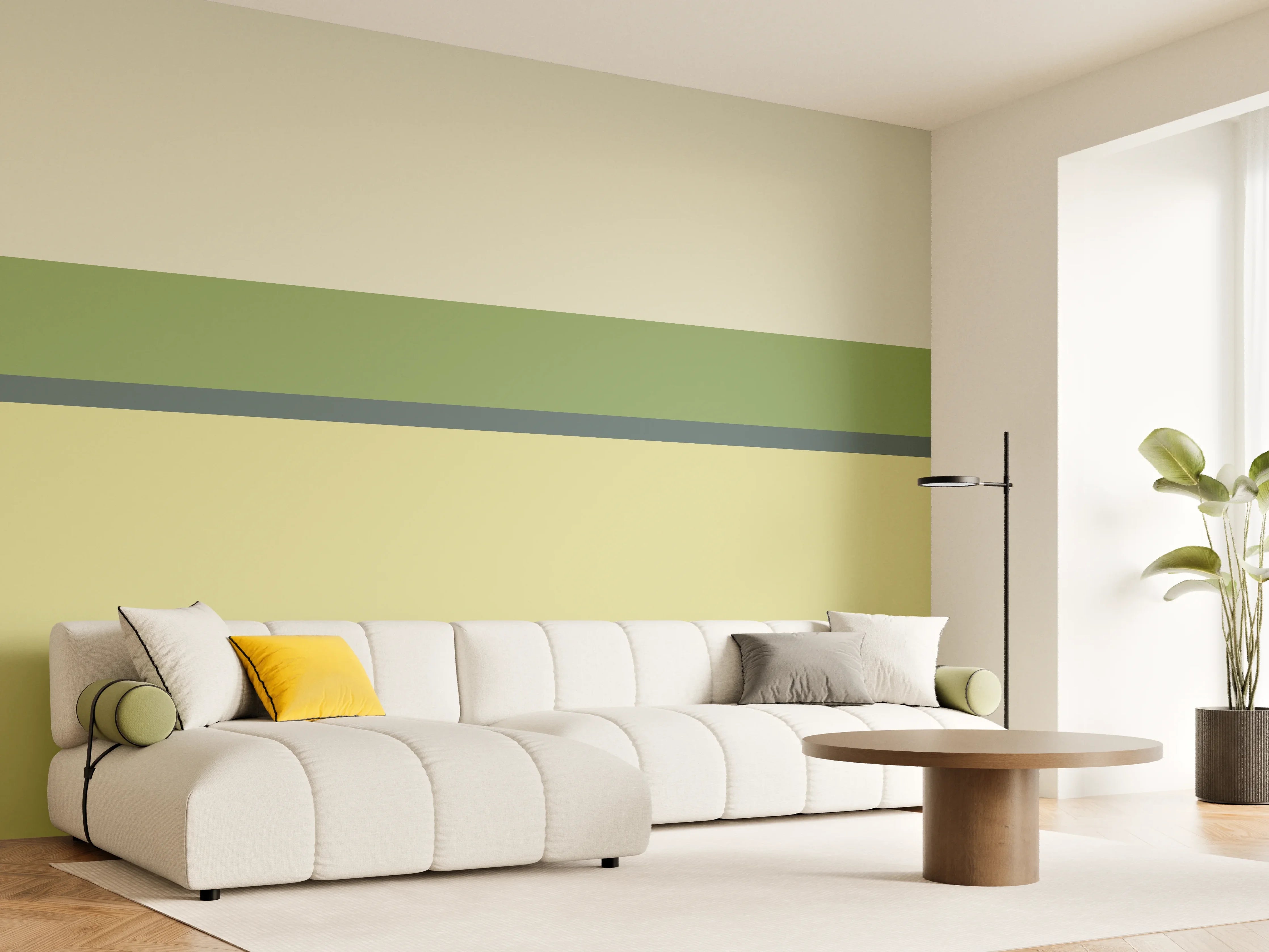 Wandverkleidung Wohnzimmer - The Greens - Horizontal - Pistachio