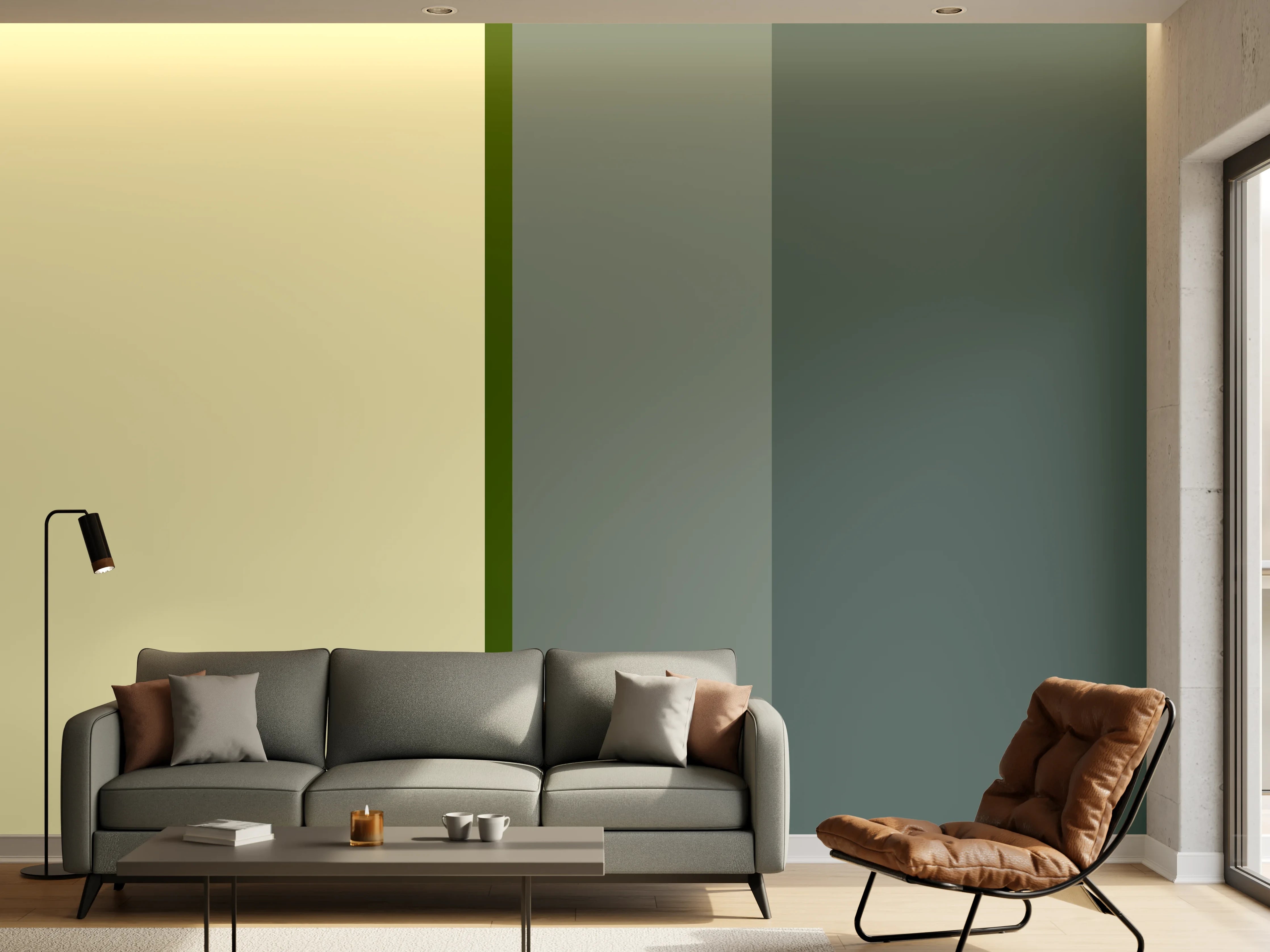 Wandverkleidung Wohnzimmer - The Greens - Vertical - Avocado