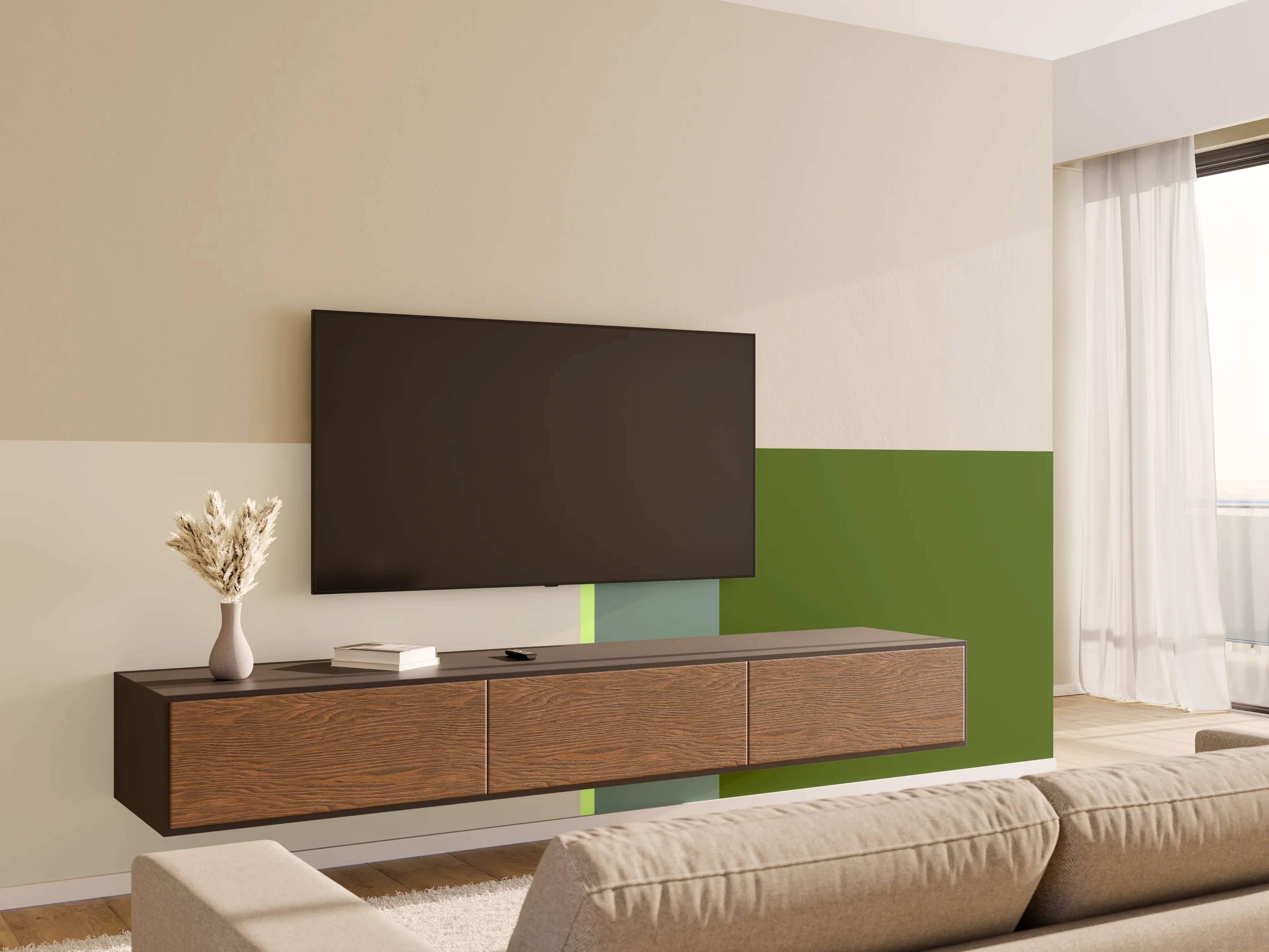 Wandverkleidung Wohnzimmer - The Greens - Vertical - Granny Smith
