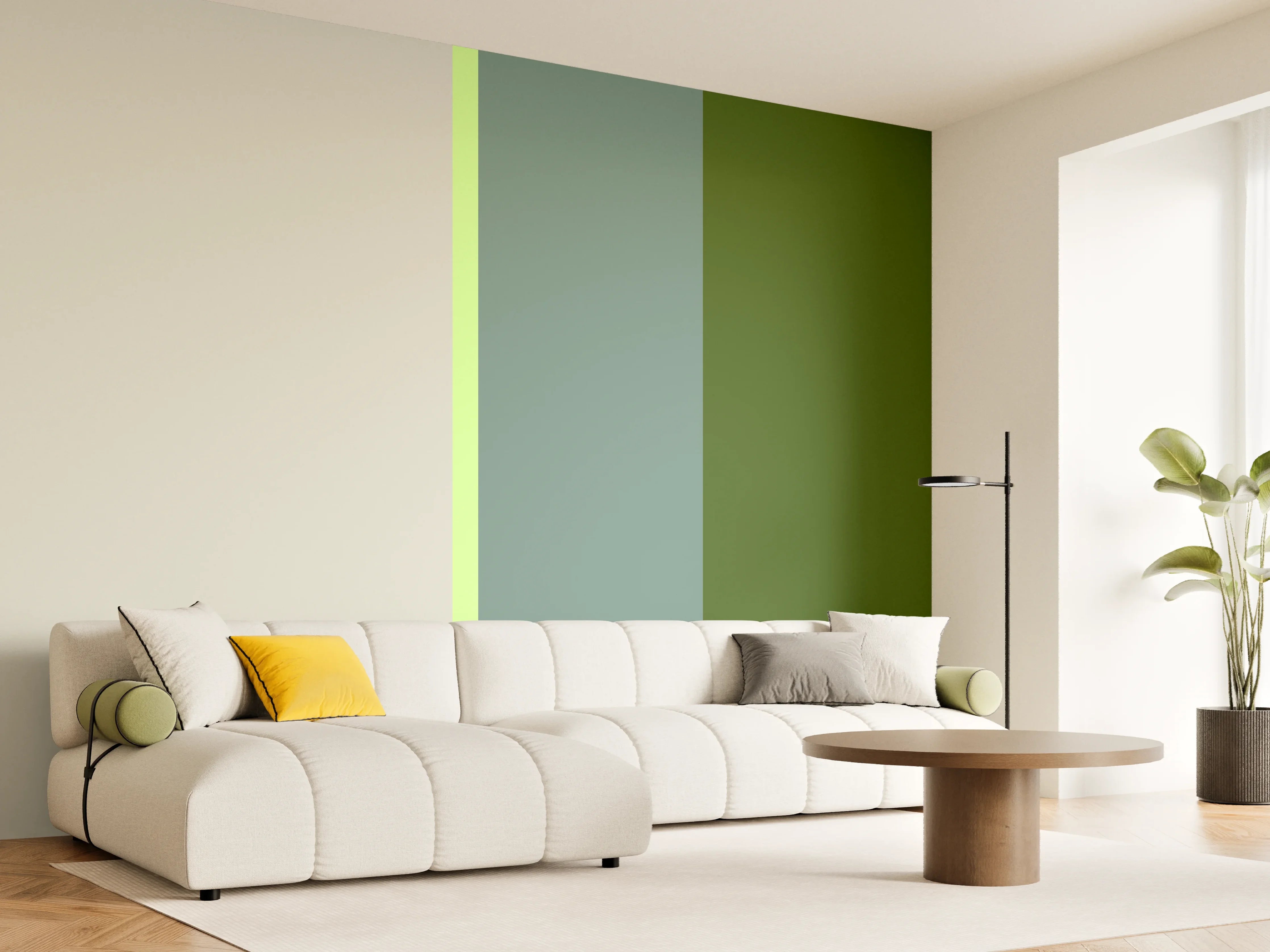 Wandverkleidung Wohnzimmer - The Greens - Vertical - Granny Smith