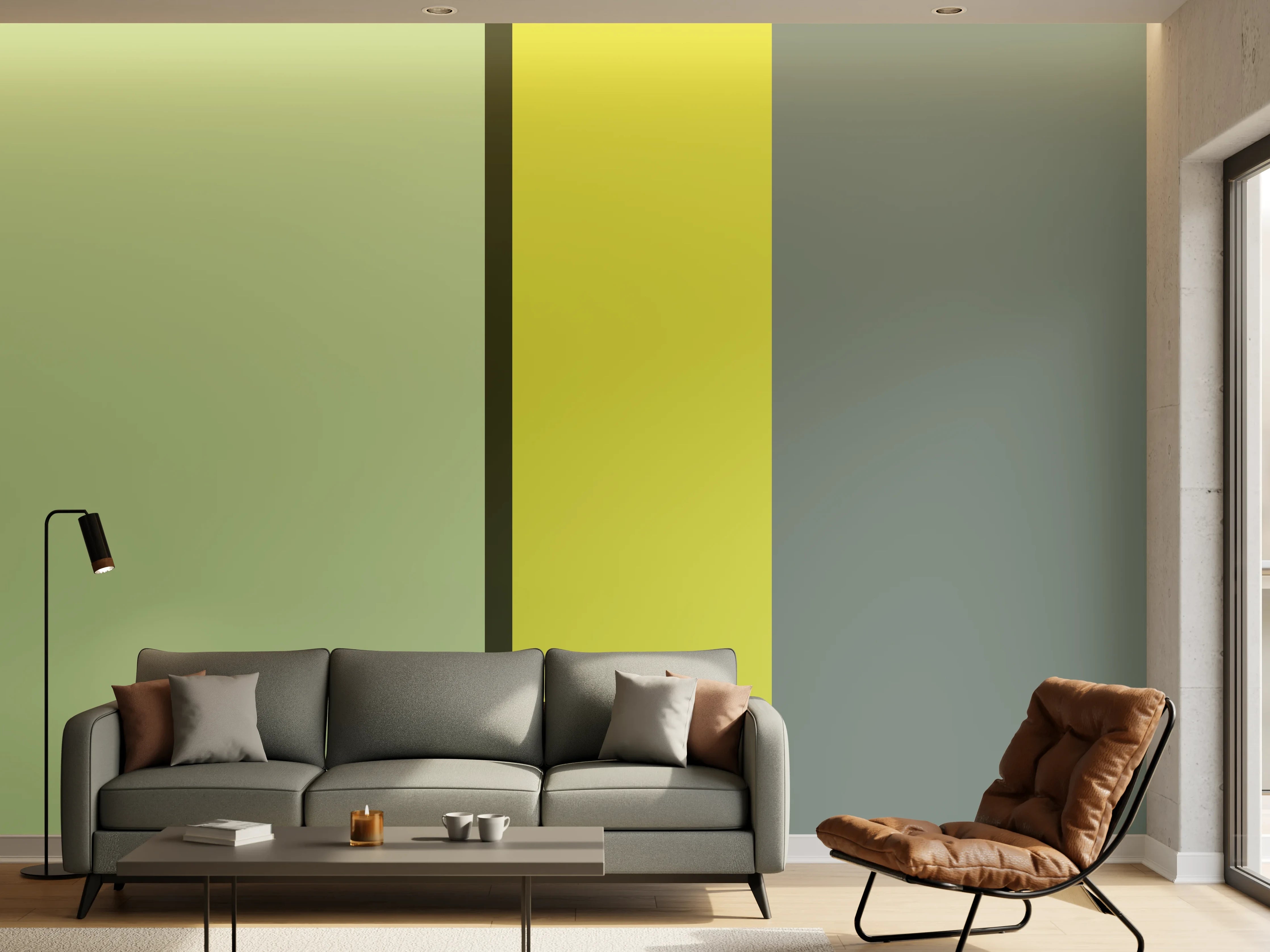 Wandverkleidung Wohnzimmer - The Greens - Vertical - Matcha