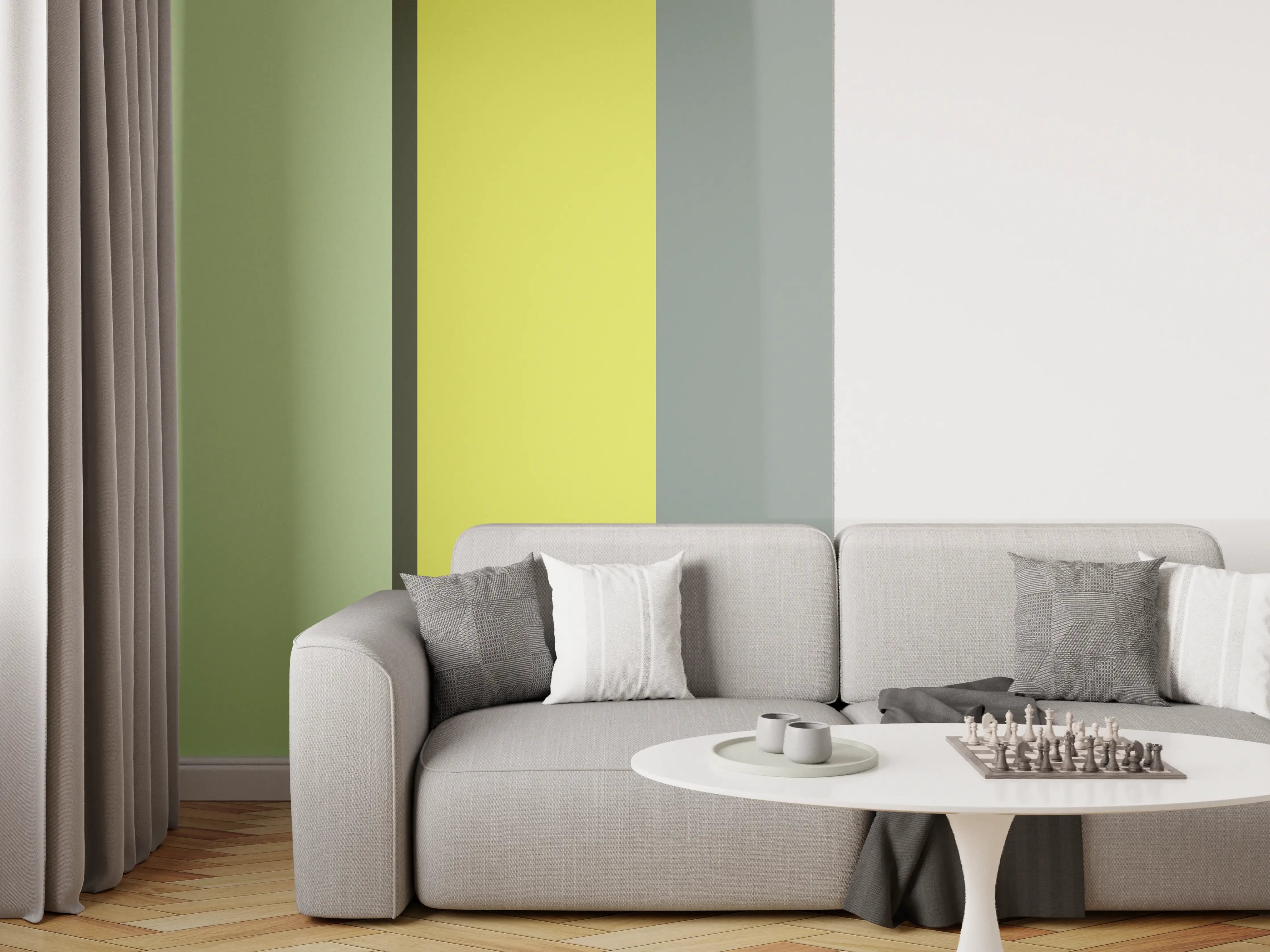 Wandverkleidung Wohnzimmer - The Greens - Vertical - Matcha