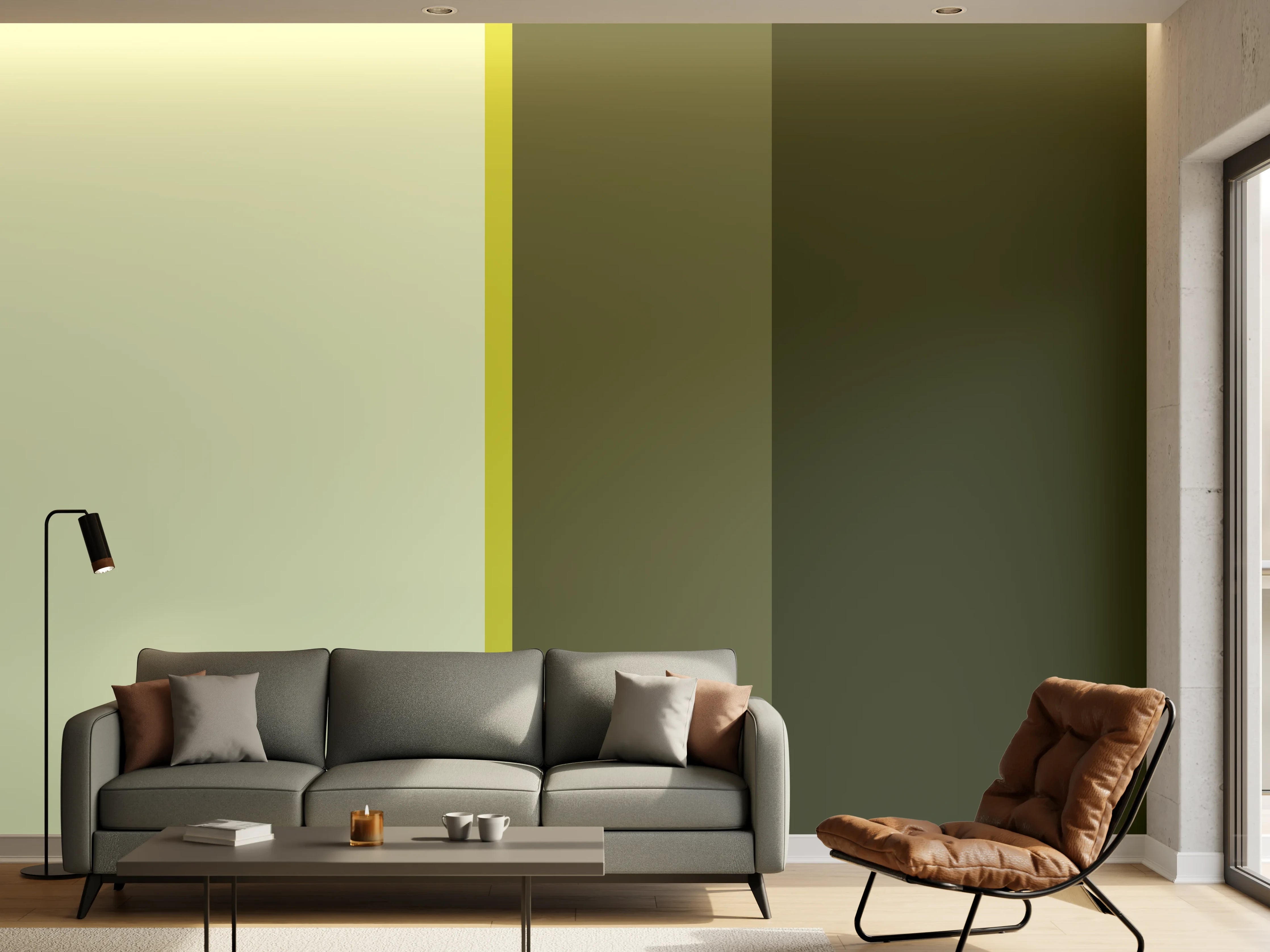 Wandverkleidung Wohnzimmer - The Greens - Vertical - Olive