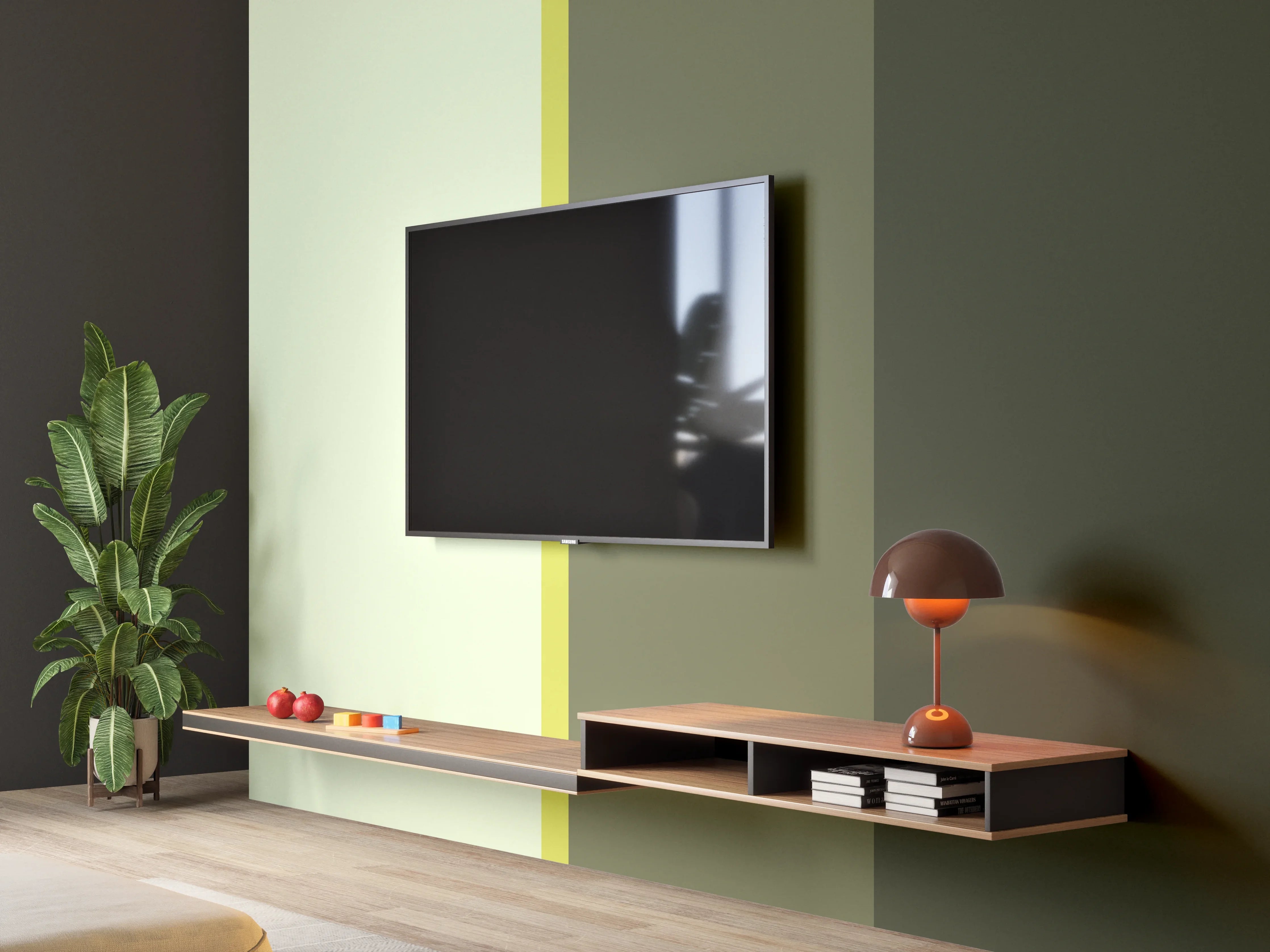 Wandverkleidung Wohnzimmer - The Greens - Vertical - Olive