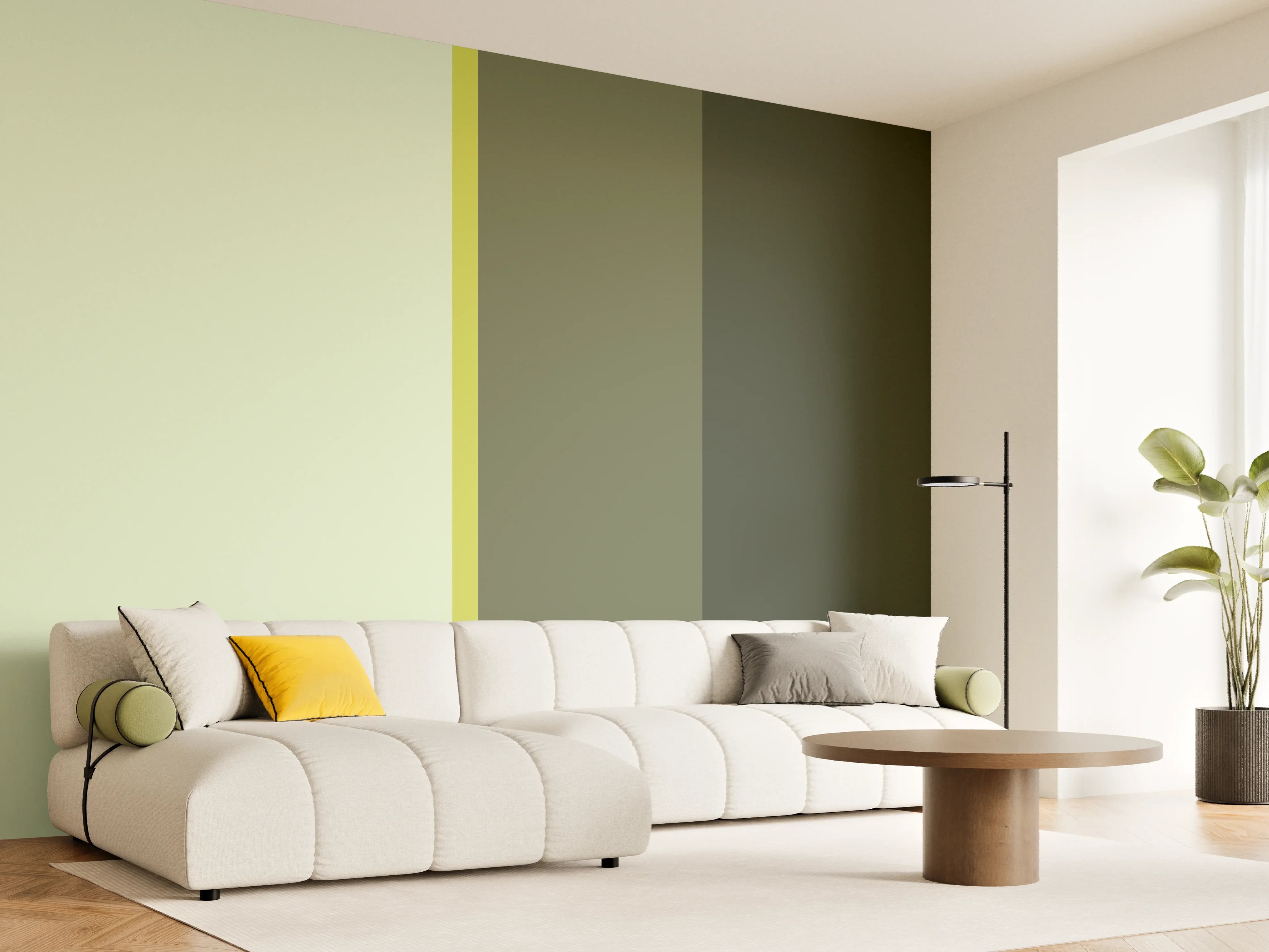 Wandverkleidung Wohnzimmer - The Greens - Vertical - Olive