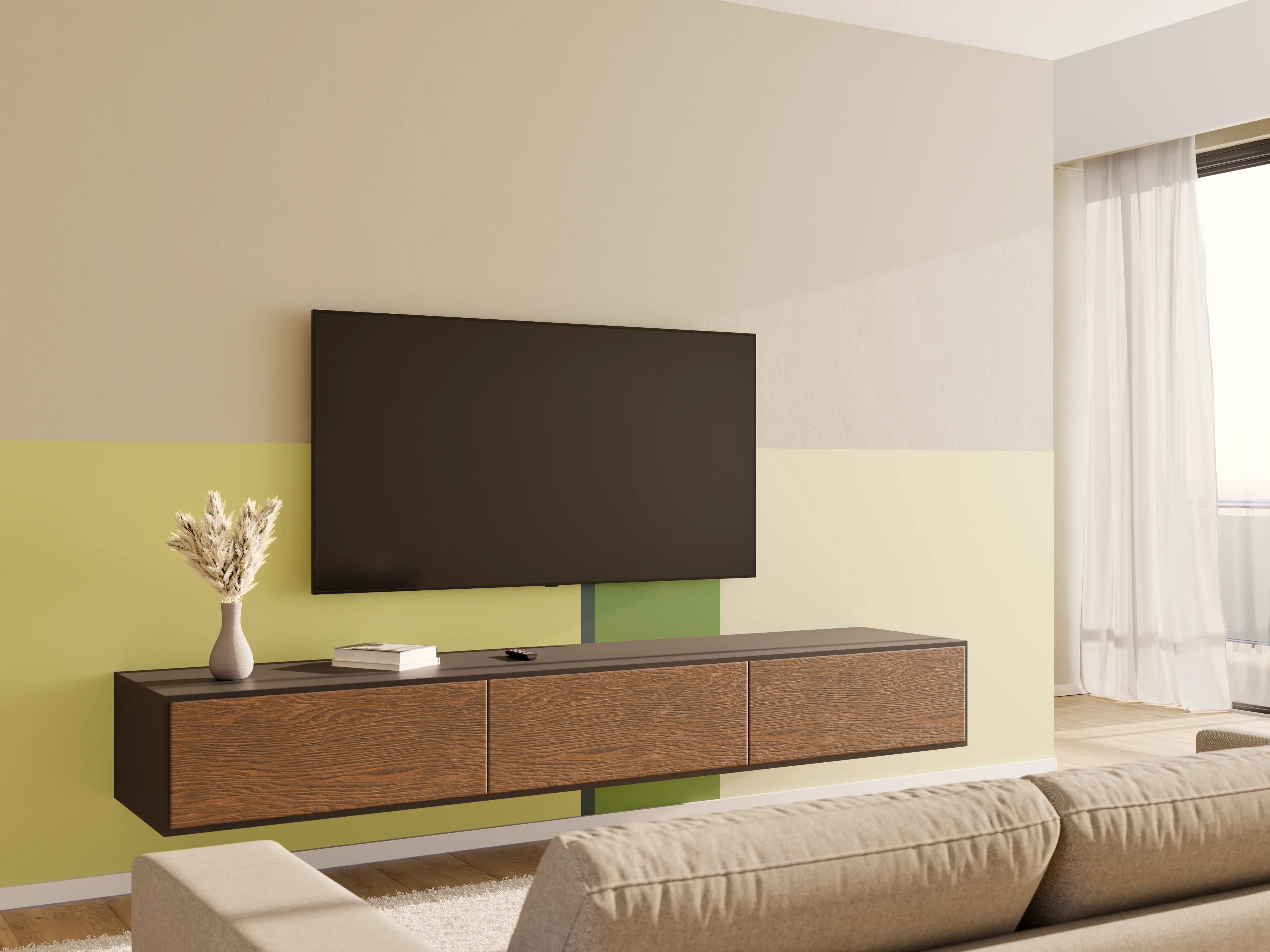 Wandverkleidung Wohnzimmer - The Greens - Vertical - Pistachio