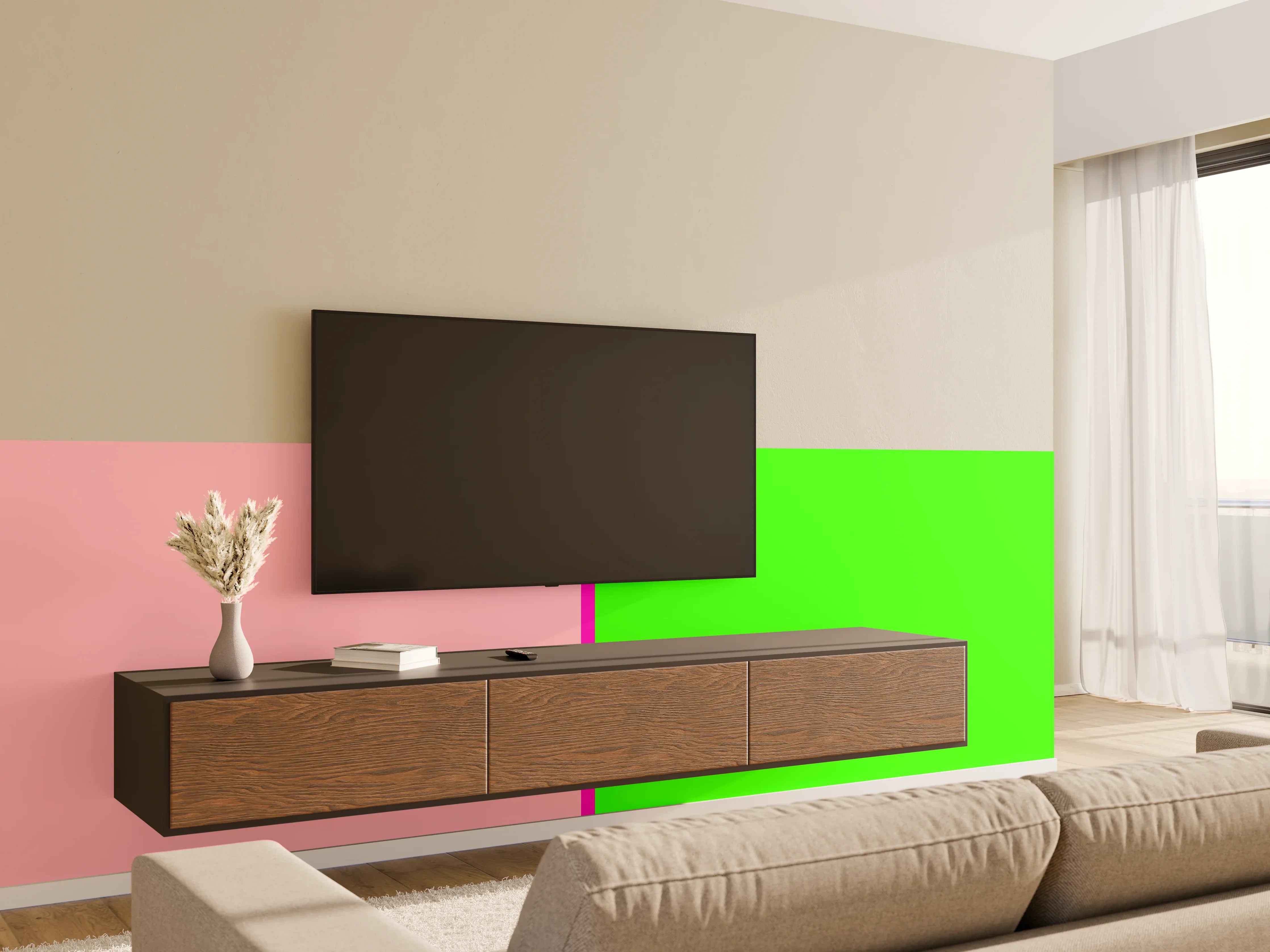 Wandverkleidung Wohnzimmer - The Neons - Easy Vertikal - Nox