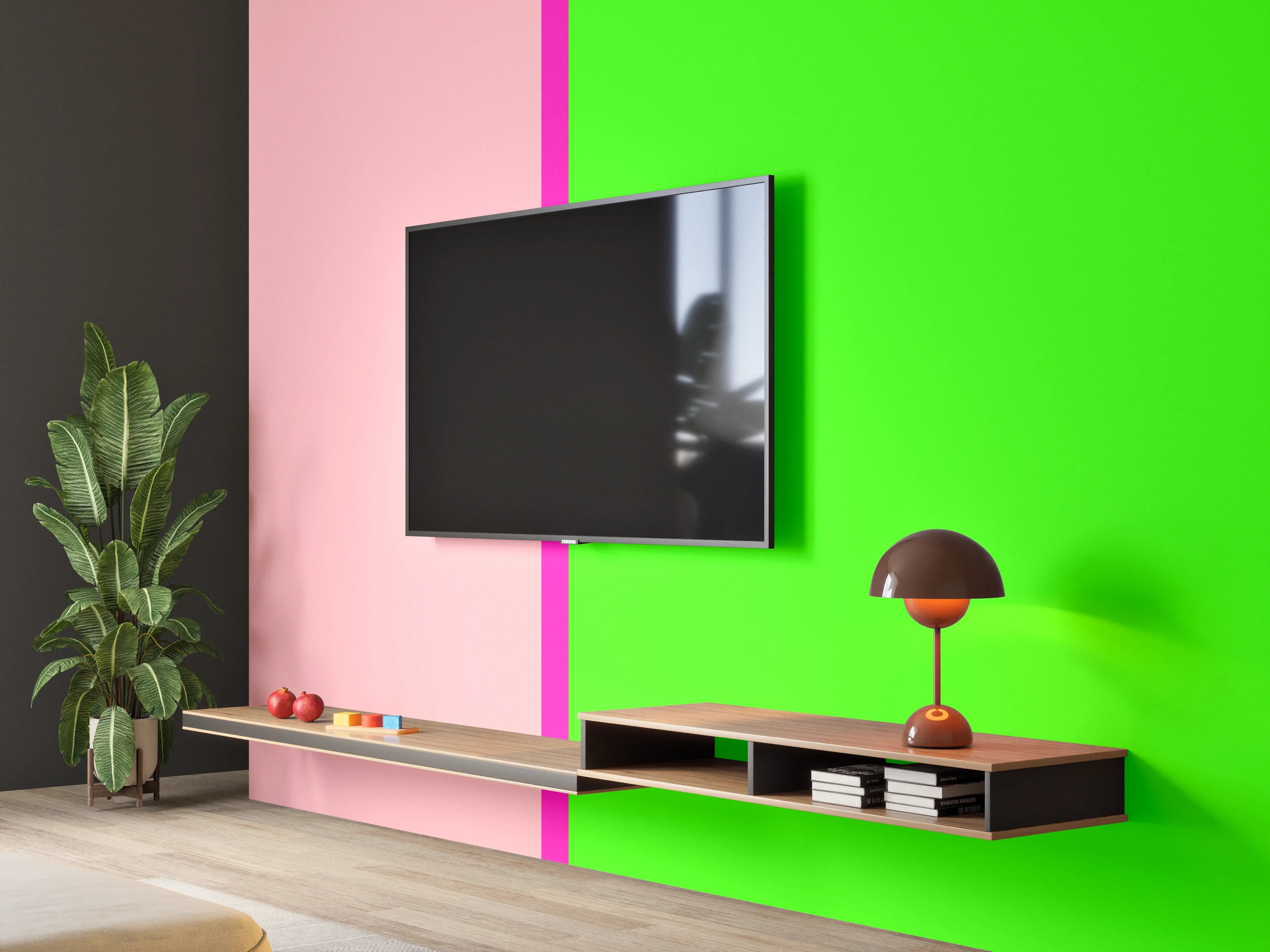 Wandverkleidung Wohnzimmer - The Neons - Easy Vertikal - Nox