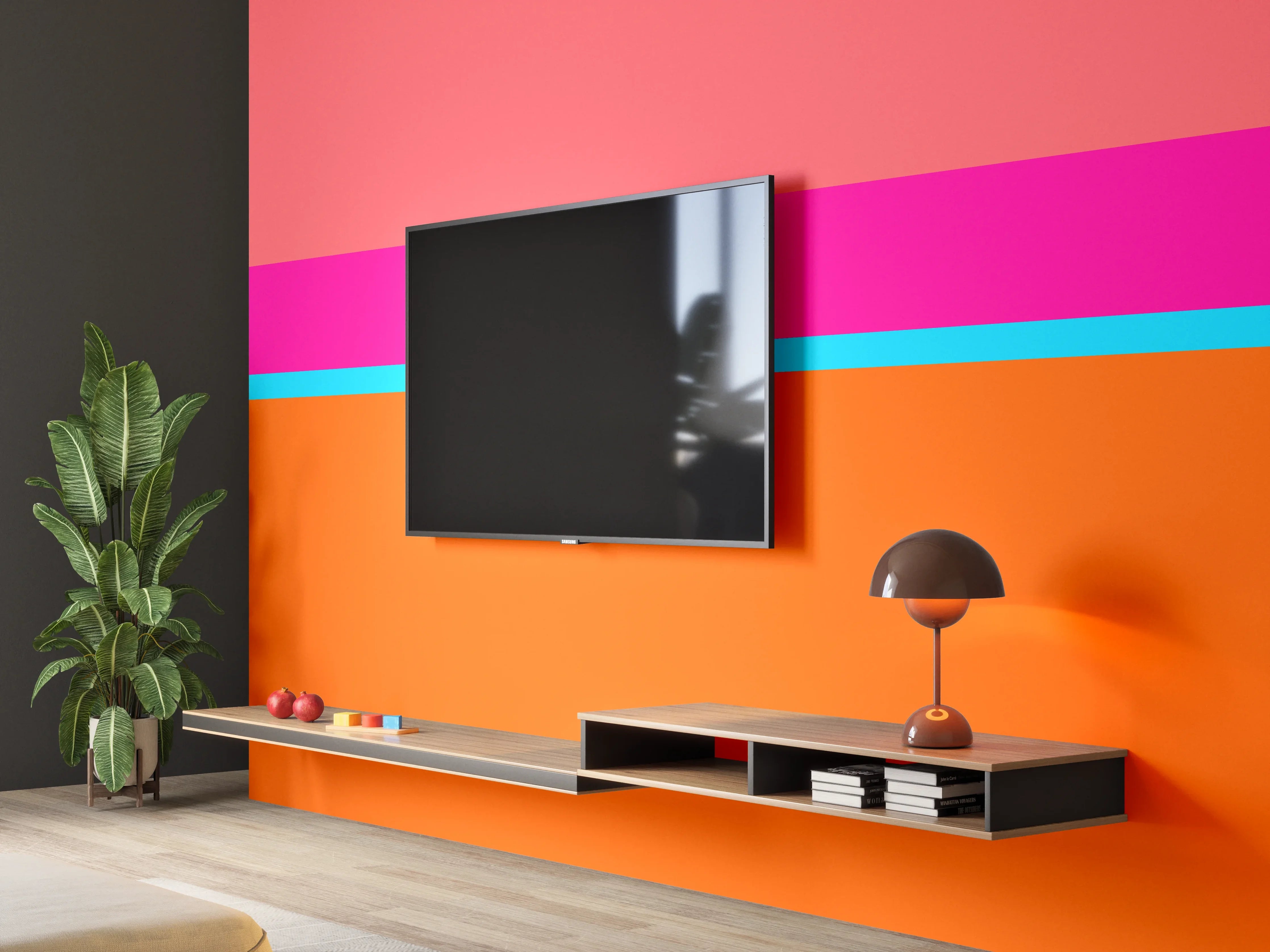 Wandverkleidung Wohnzimmer - The Neons - Horizontal - Nova