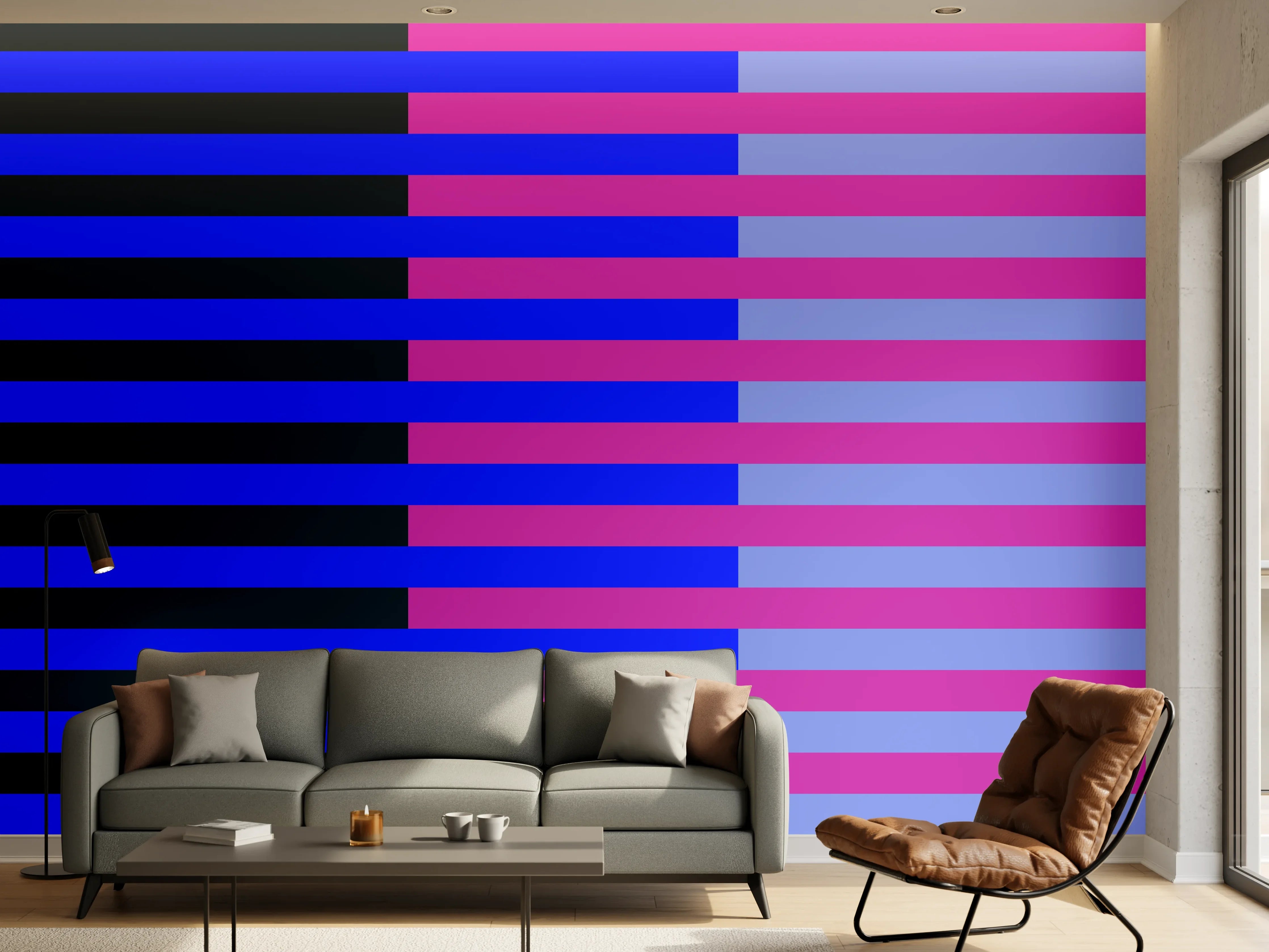 Wandverkleidung Wohnzimmer - The Neons - Multy Stripes - Luna