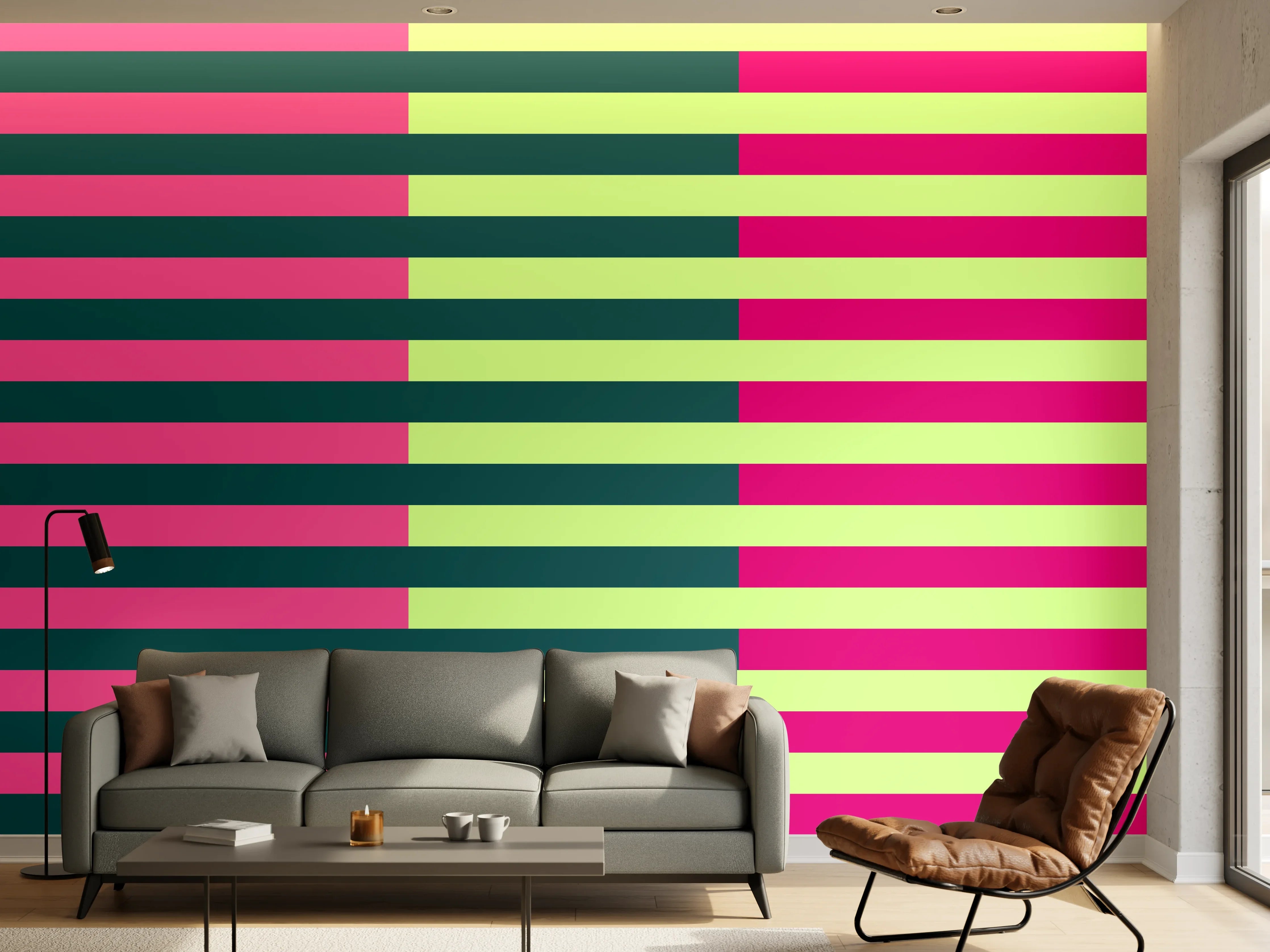 Wandverkleidung Wohnzimmer - The Neons - Multy Stripes - Lyra
